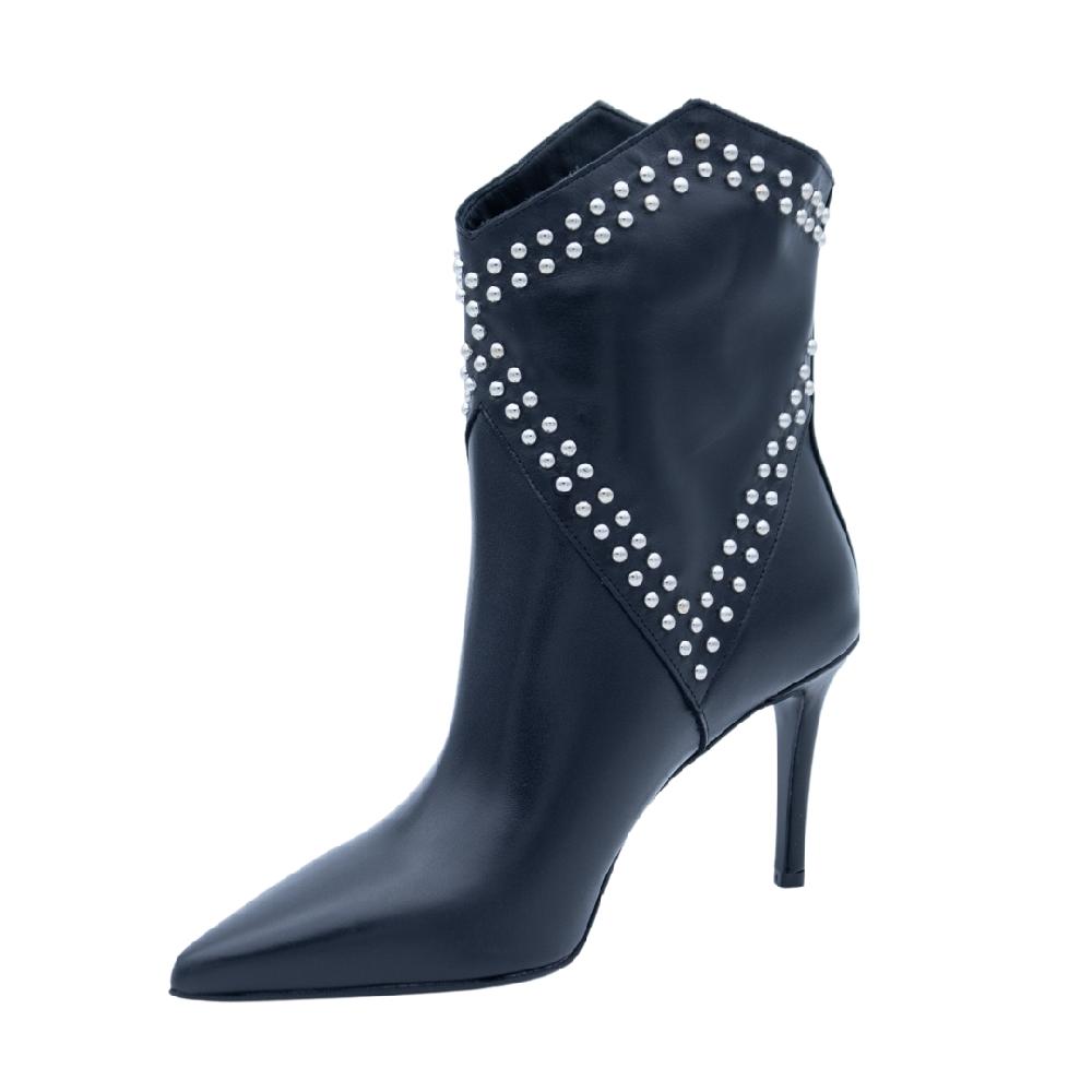 ALBANO Tronchetto Nero Con Borchie