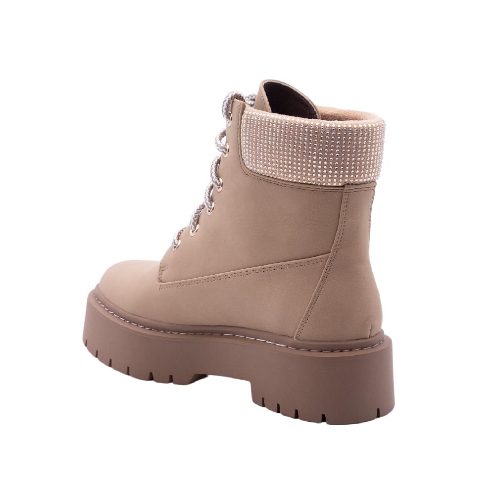 ALBANO VANITY Anfibi Beige Con Strass