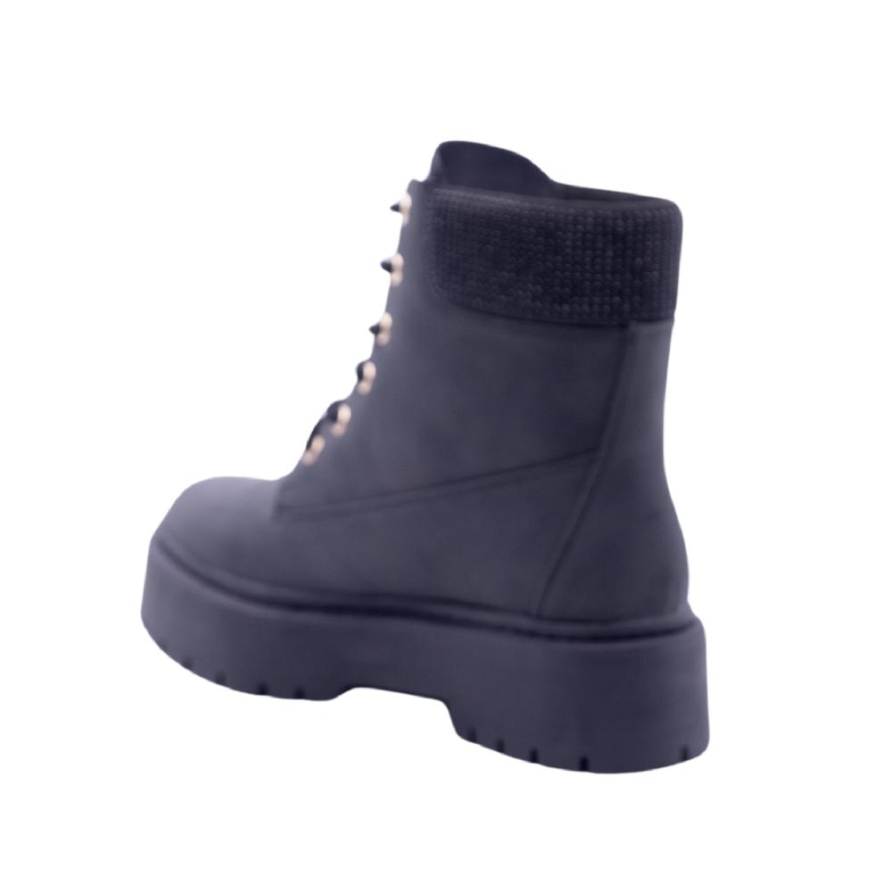 ALBANO VANITY Anfibi Neri Con Strass