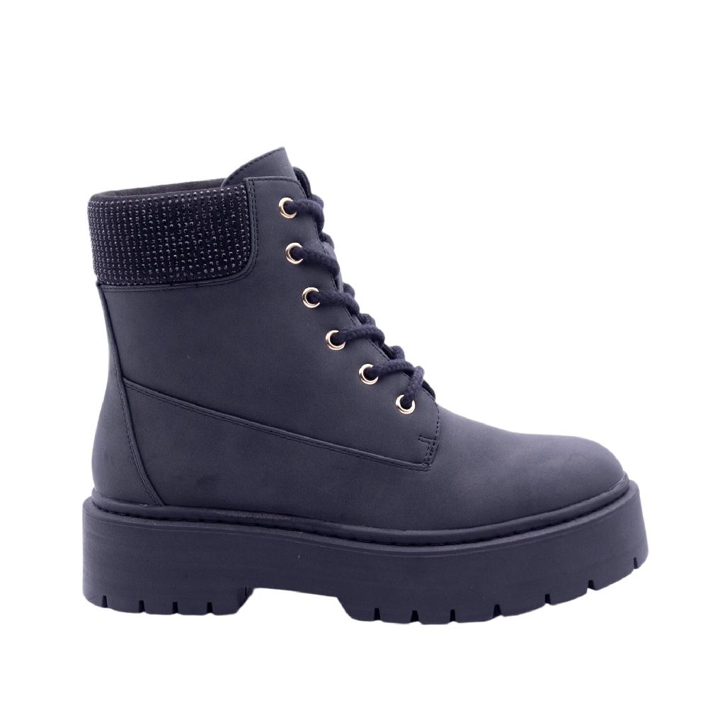 ALBANO VANITY Anfibi neri con strass