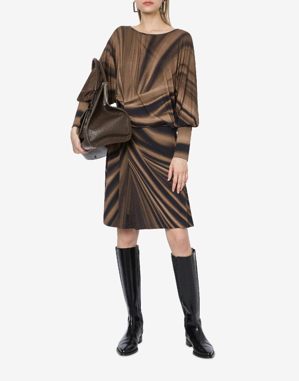 Alberta Ferretti Abito In Jersey Con Stampa Drappeggio