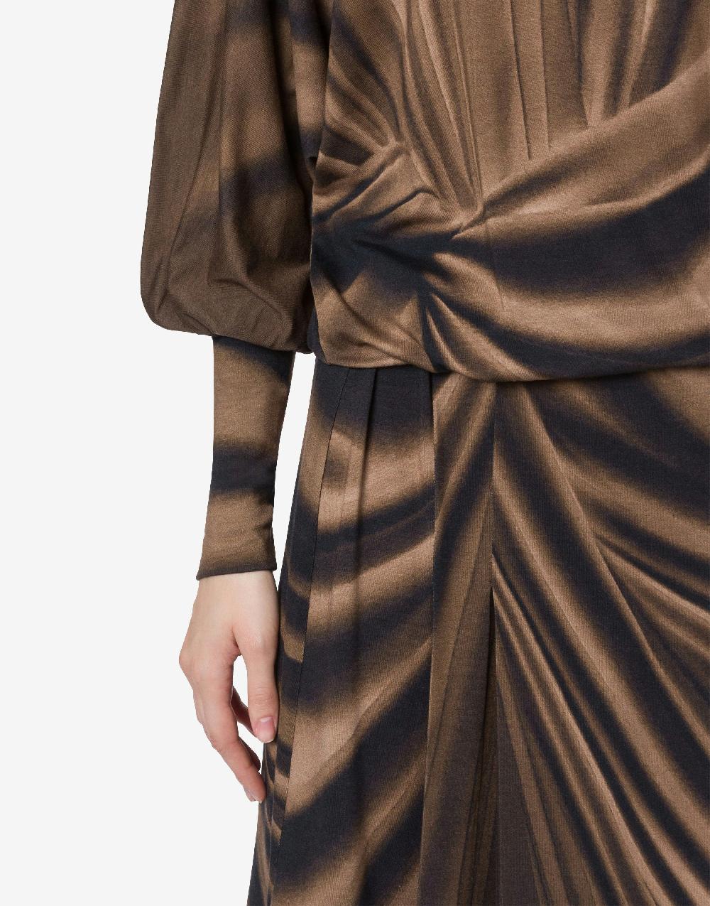 Alberta Ferretti Abito In Jersey Con Stampa Drappeggio