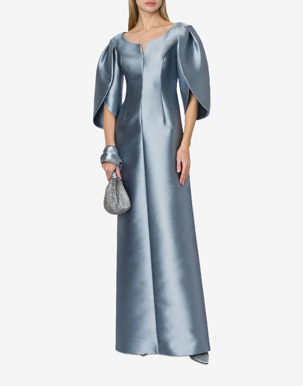 Alberta Ferretti Abito In Mikado Con Maniche Tulipano