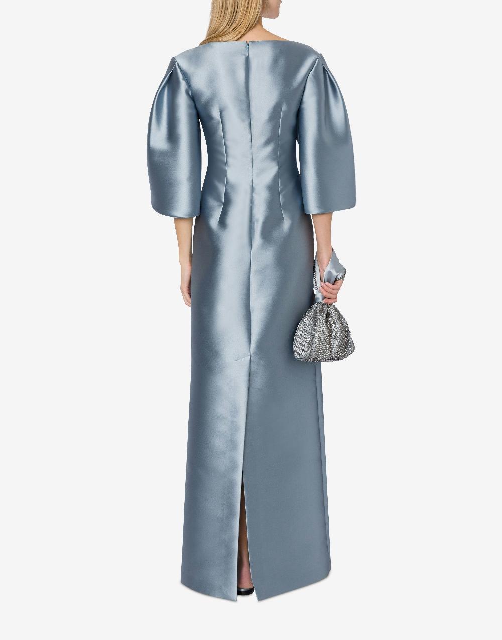 Alberta Ferretti Abito In Mikado Con Maniche Tulipano