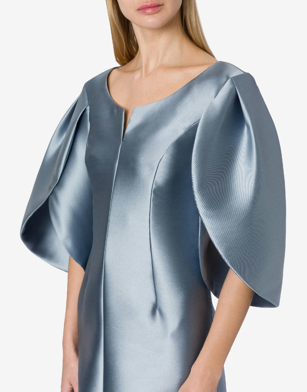 Alberta Ferretti Abito In Mikado Con Maniche Tulipano