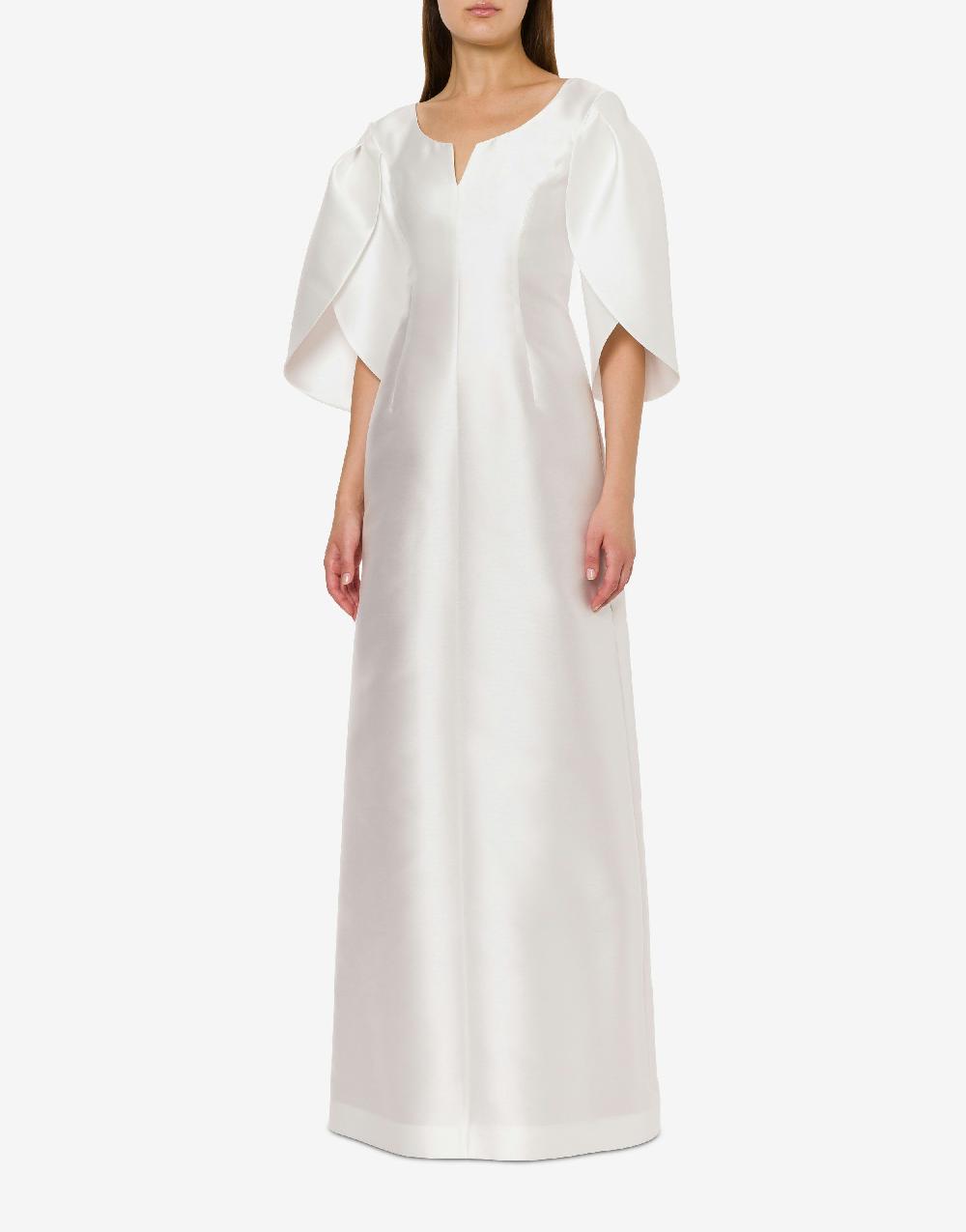 Alberta Ferretti Abito In Mikado Con Maniche Tulipano