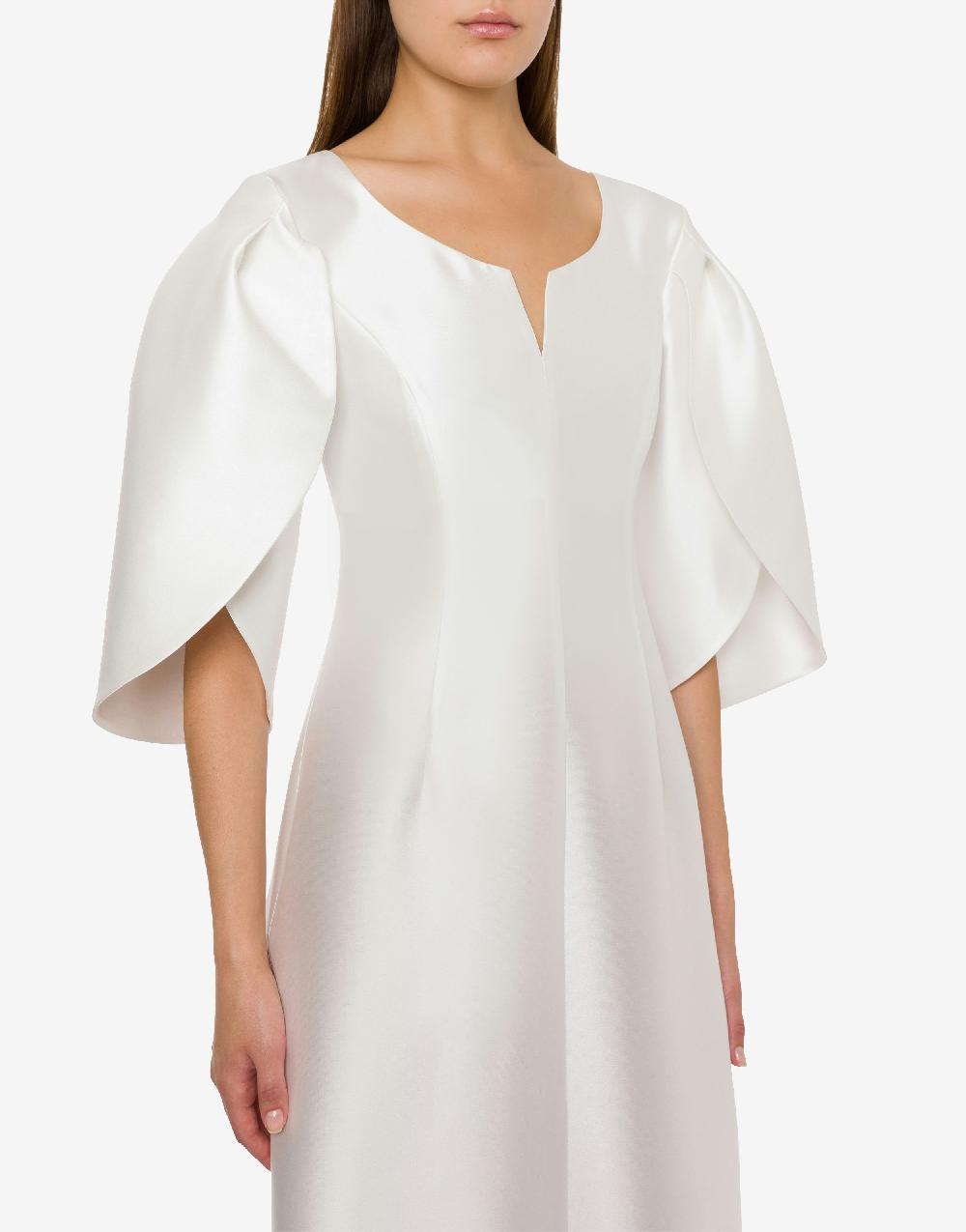 Alberta Ferretti Abito In Mikado Con Maniche Tulipano