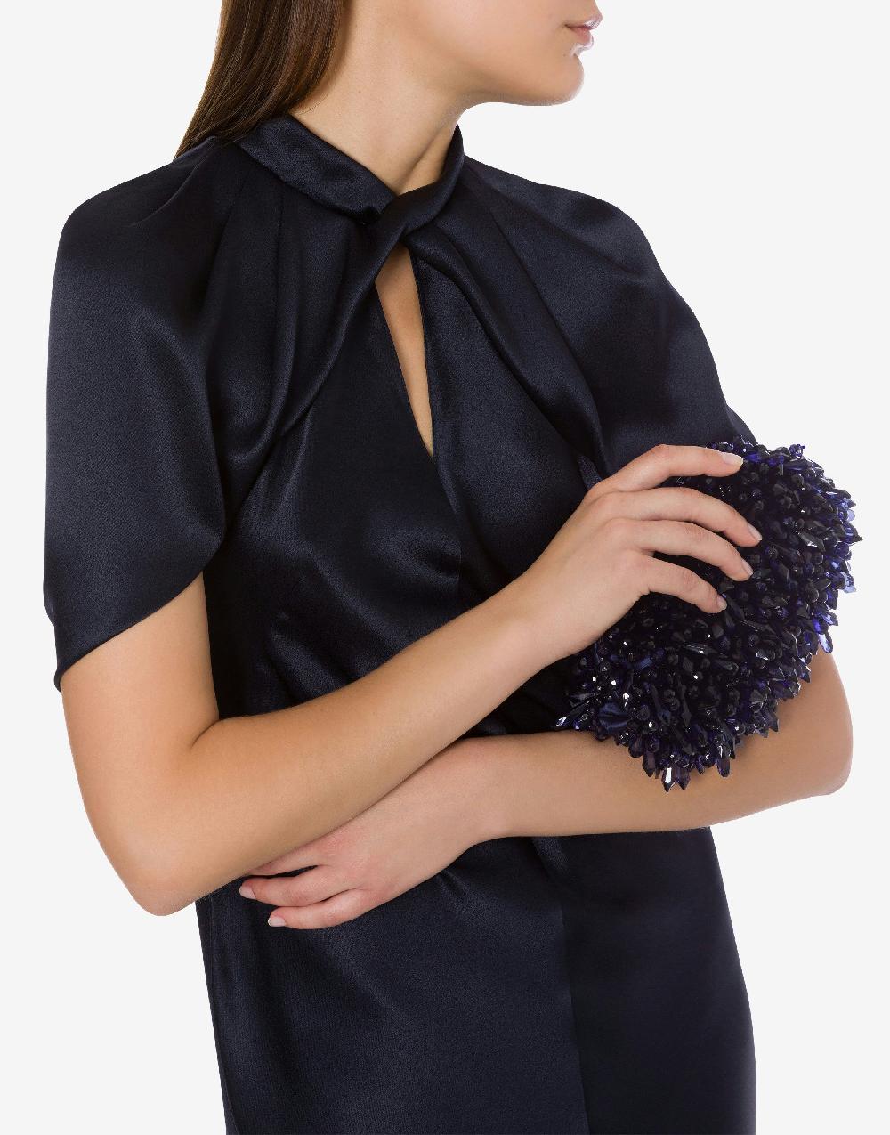 Alberta Ferretti Abito In Raso Con Maniche A Mantella