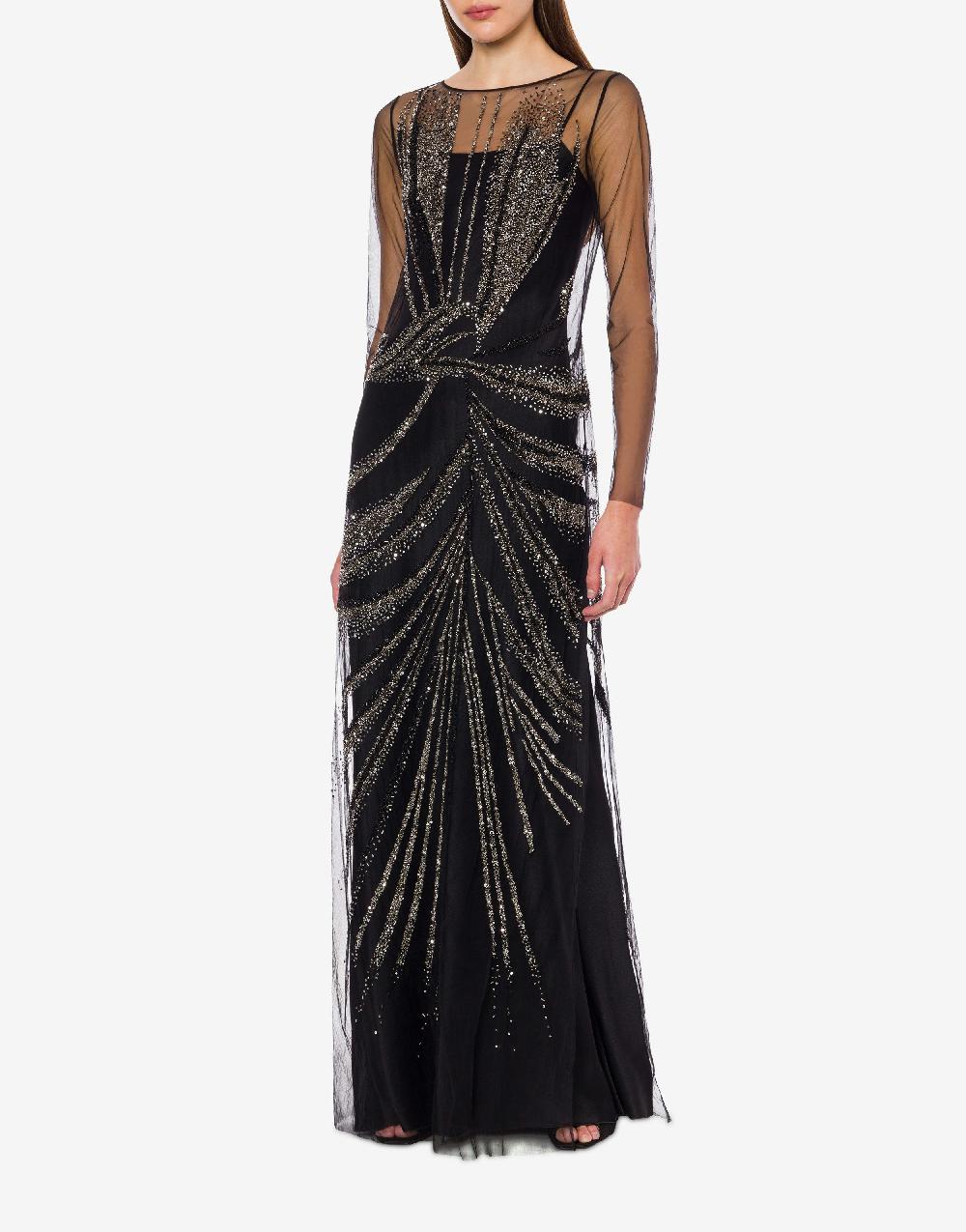 Alberta Ferretti Abito In Tulle Con Ricamo Drappeggio