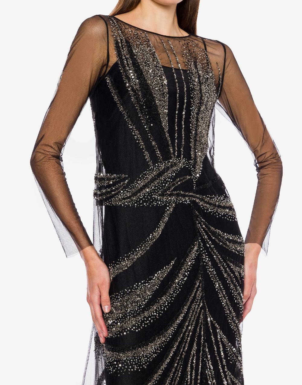 Alberta Ferretti Abito In Tulle Con Ricamo Drappeggio