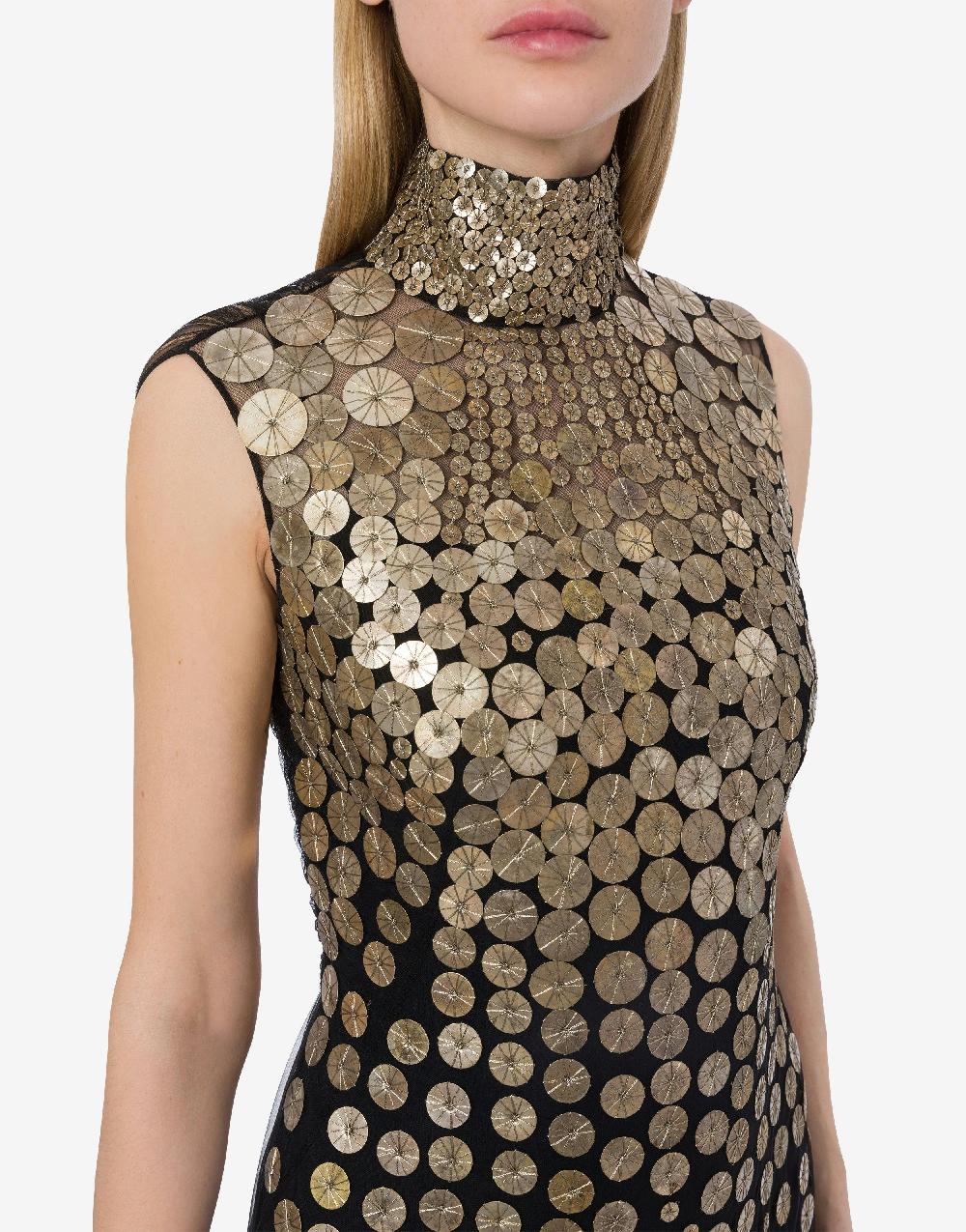 Alberta Ferretti Abito In Tulle Con Ricamo Medaglie