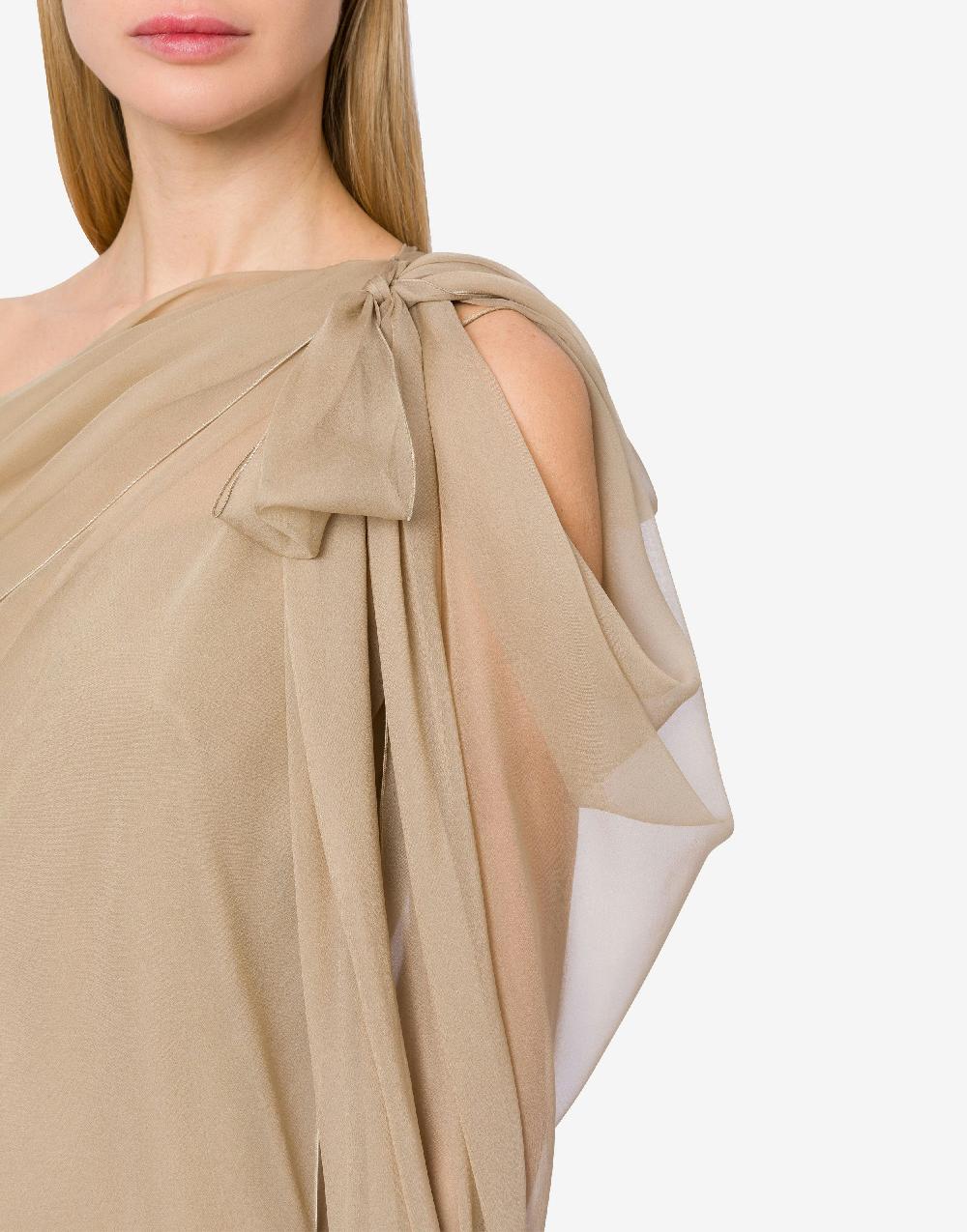 Alberta Ferretti Abito Lungo In Chiffon Con Drappeggi