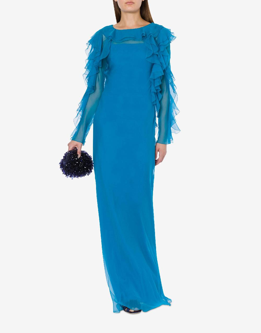 Alberta Ferretti Abito Lungo In Chiffon Organico Cocktail