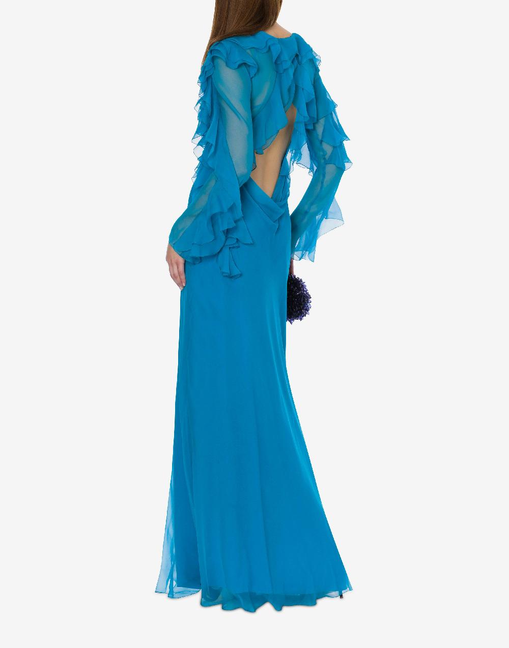 Alberta Ferretti Abito Lungo In Chiffon Organico Cocktail