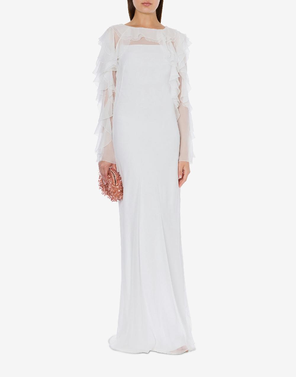 Alberta Ferretti Abito Lungo In Chiffon Organico Cocktail