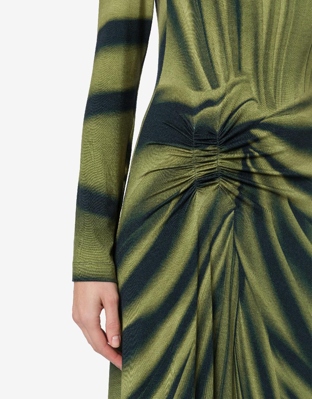 Alberta Ferretti Abito Lungo In Jersey Con Stampa Drappeggio