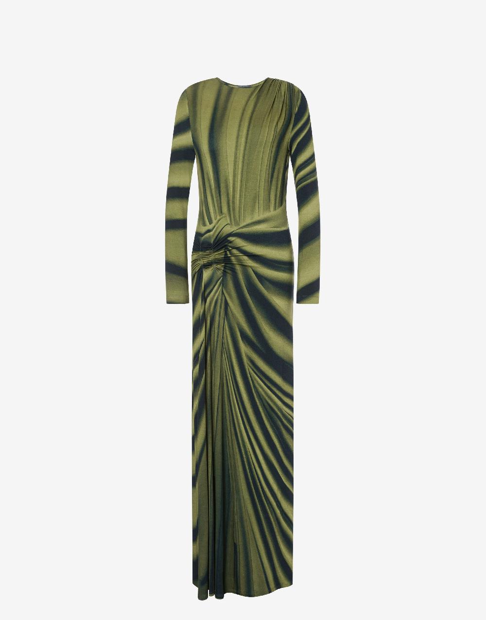 Alberta Ferretti Abito lungo in jersey con stampa drappeggio