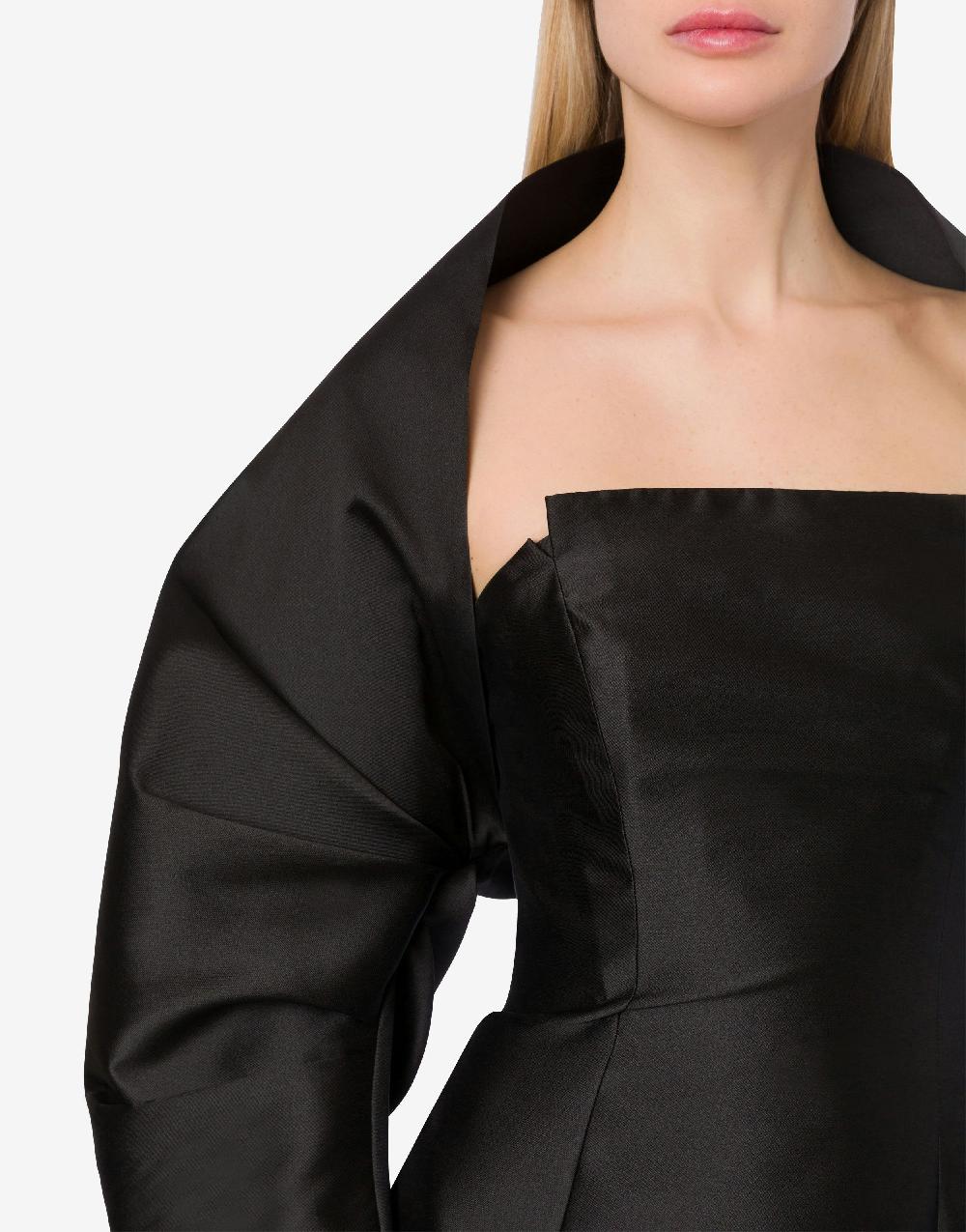 Alberta Ferretti Abito Lungo In Mikado Con Coprispalle