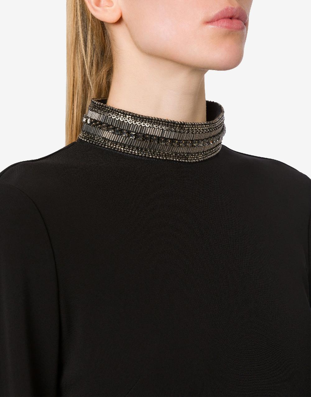 Alberta Ferretti Abito Lungo In Organzino Con Ricamo