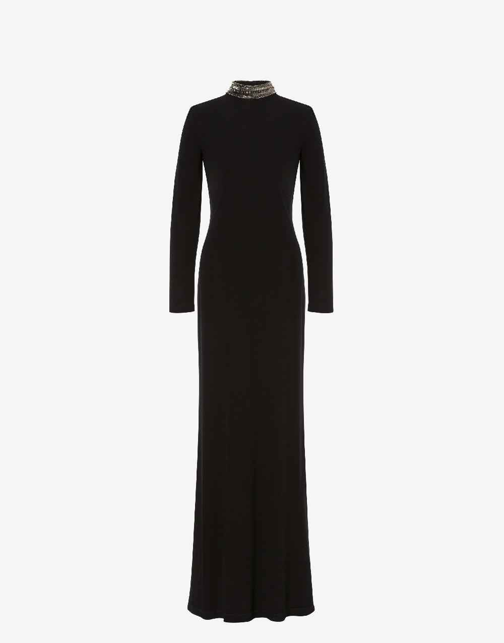 Alberta Ferretti Abito lungo in organzino con ricamo