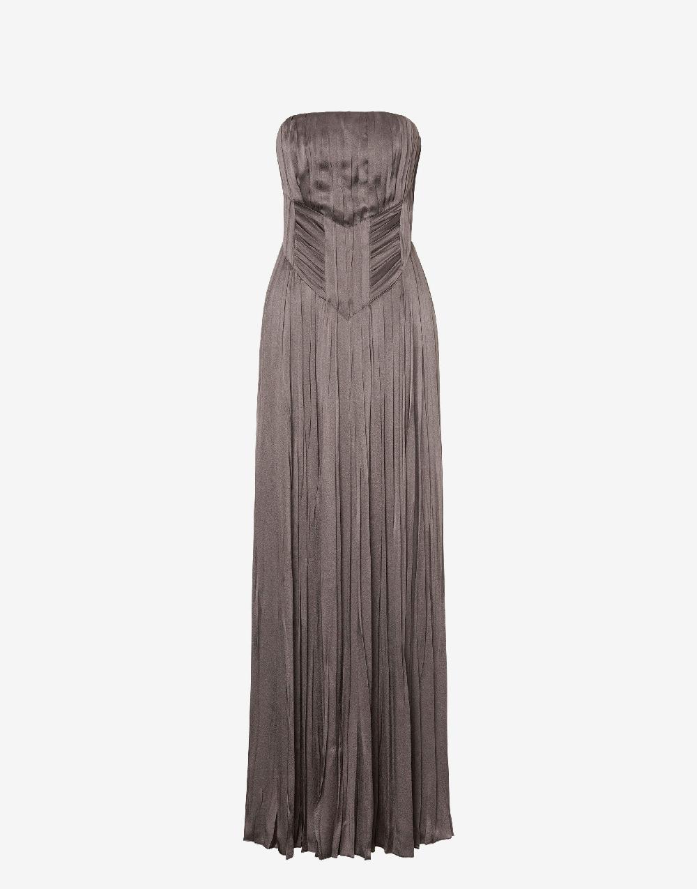 Alberta Ferretti Abito bustier in raso plissé