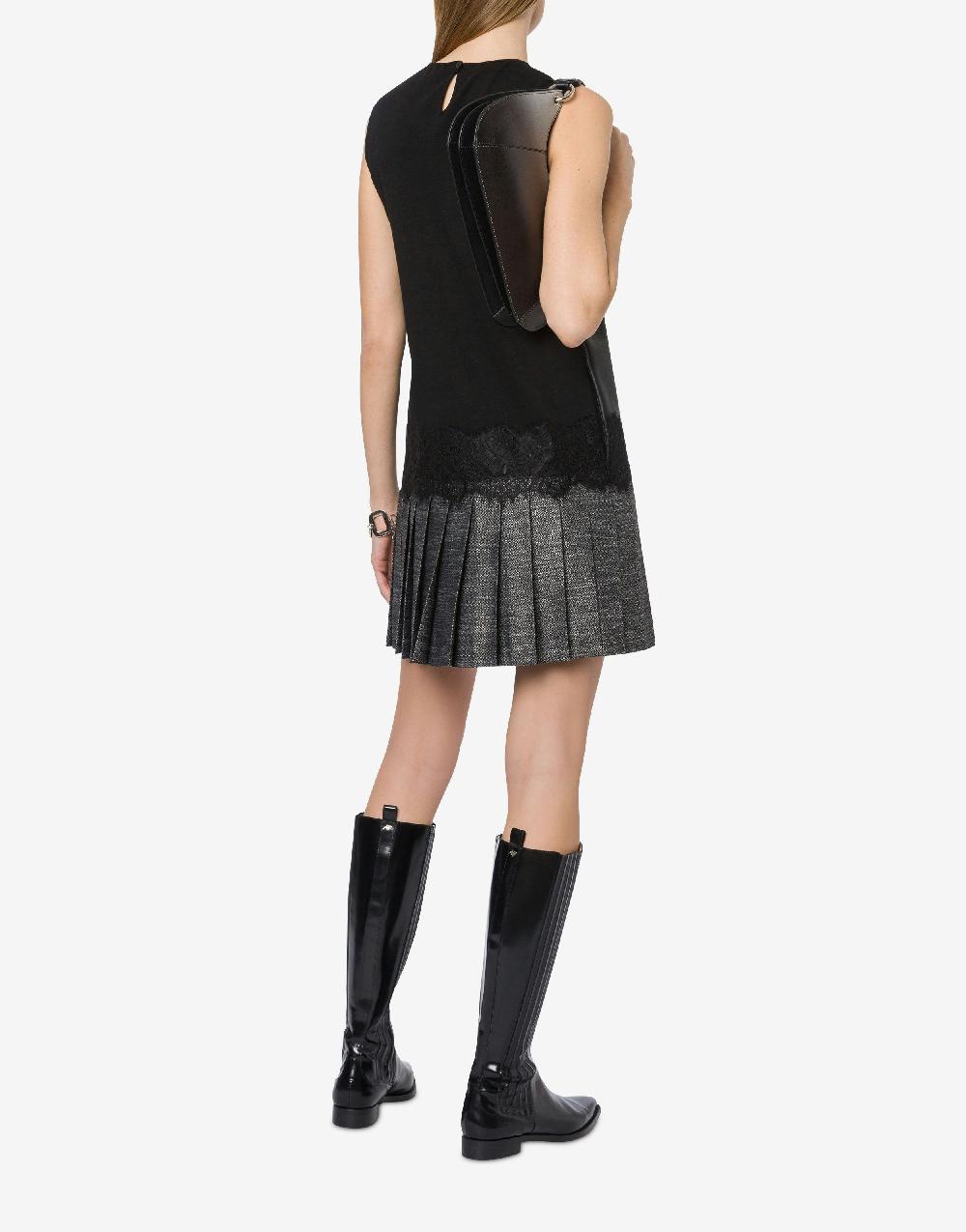 Alberta Ferretti Abito Con Pizzo E Gonna A Pieghe