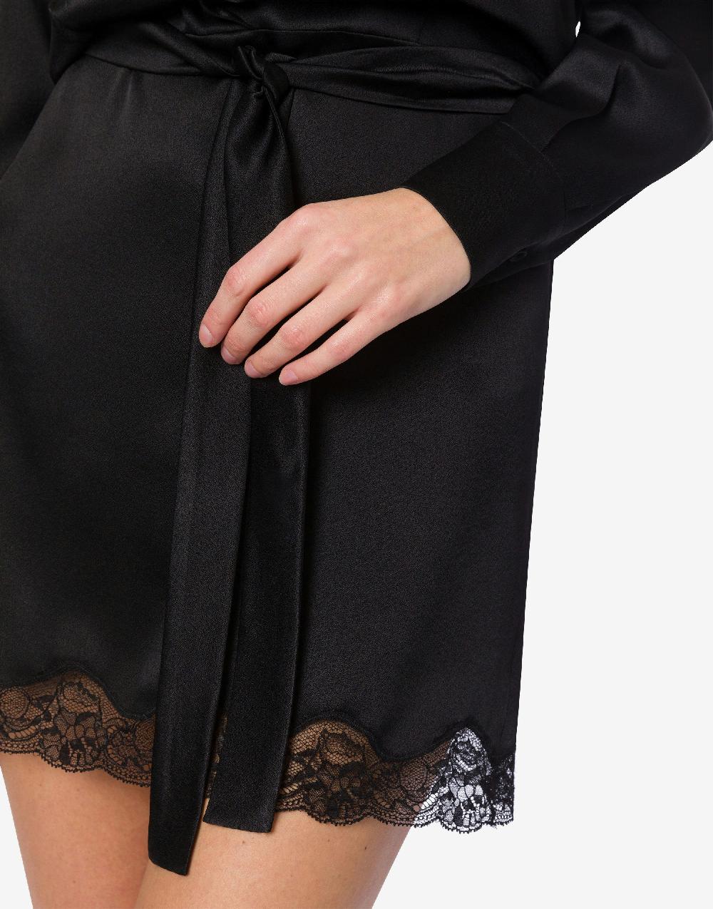 Alberta Ferretti Abito Corto In Raso Con Pizzo