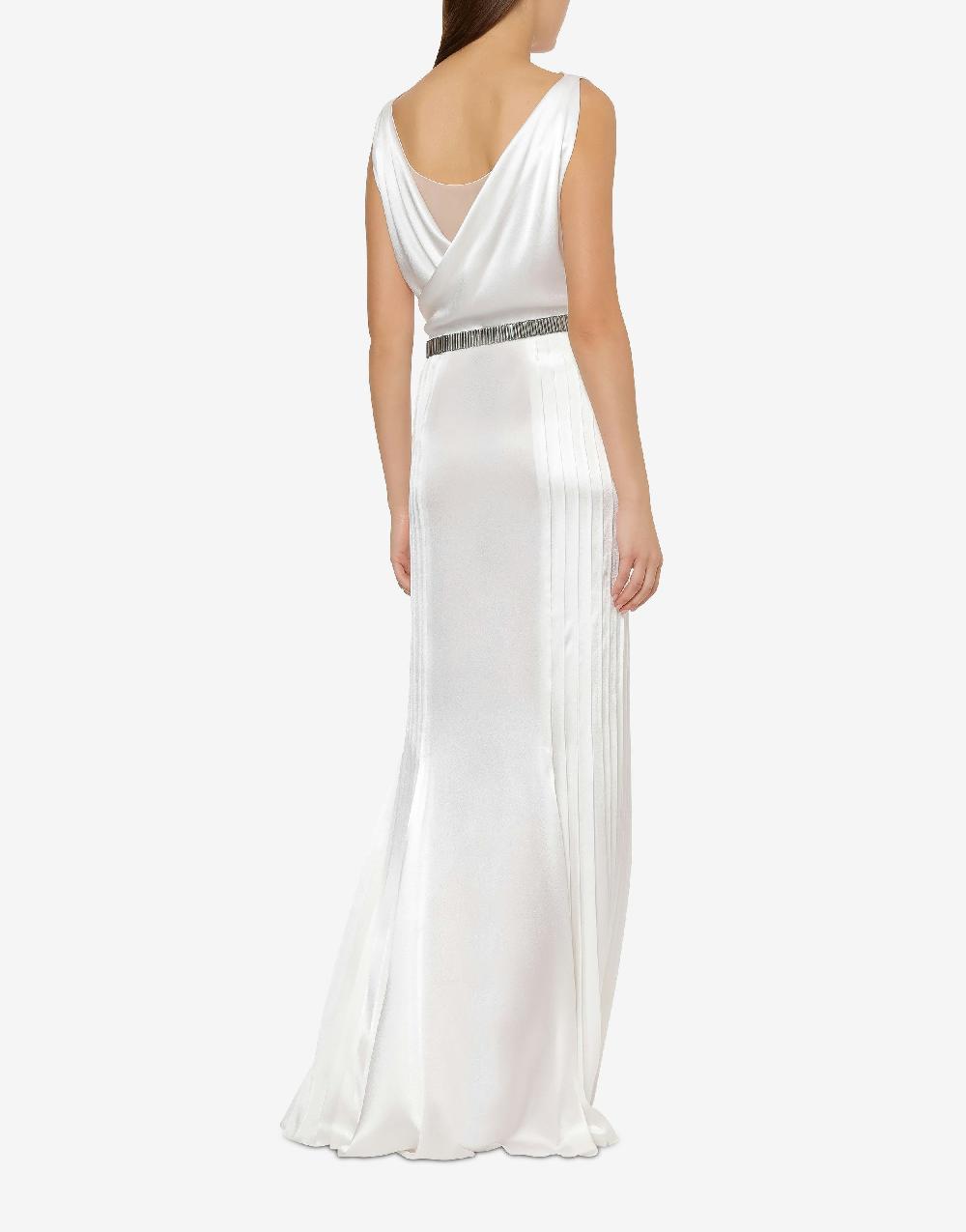 Alberta Ferretti Abito In Raso Con Plissé Cocktail