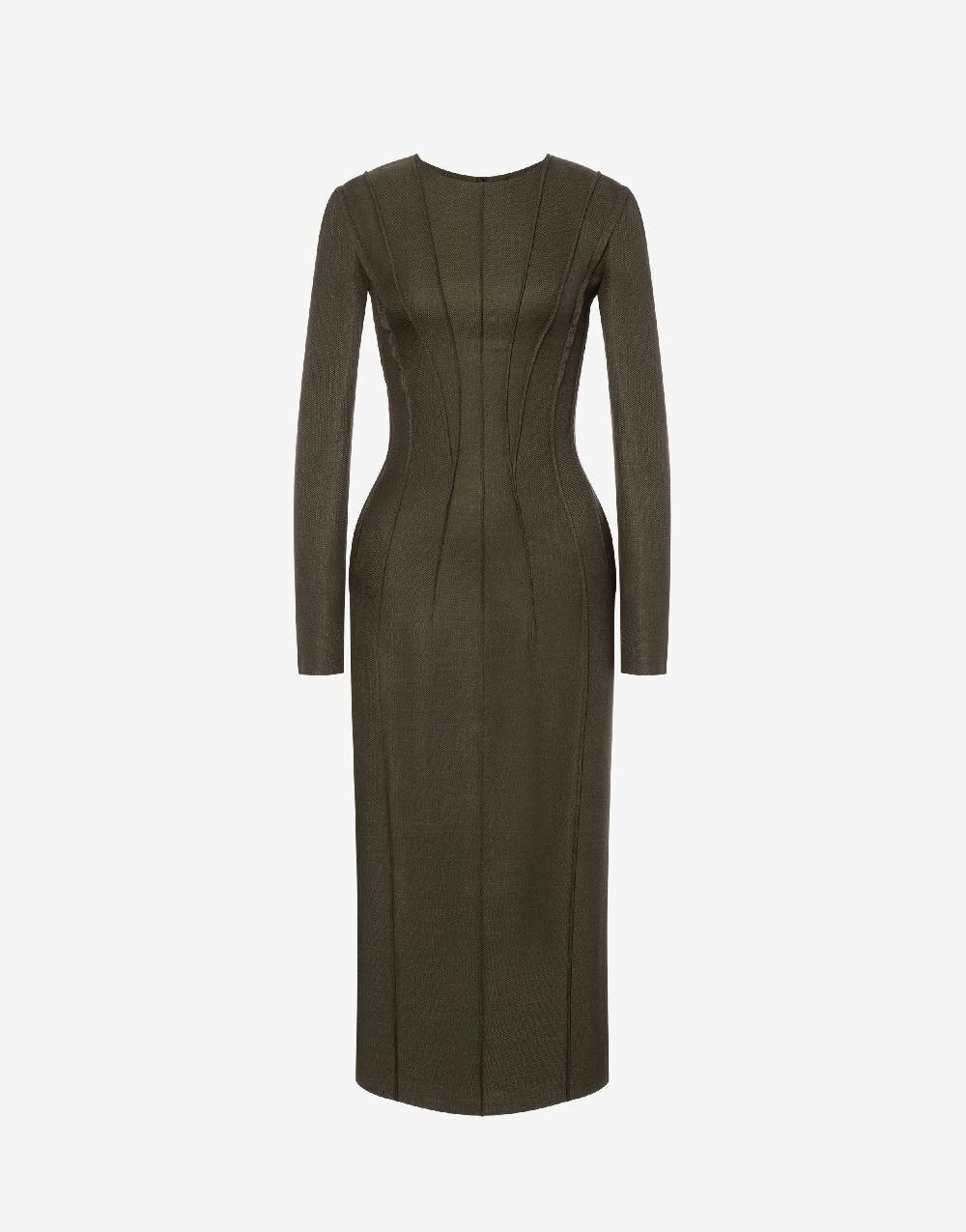 Alberta Ferretti Abito longuette in twill fiammato