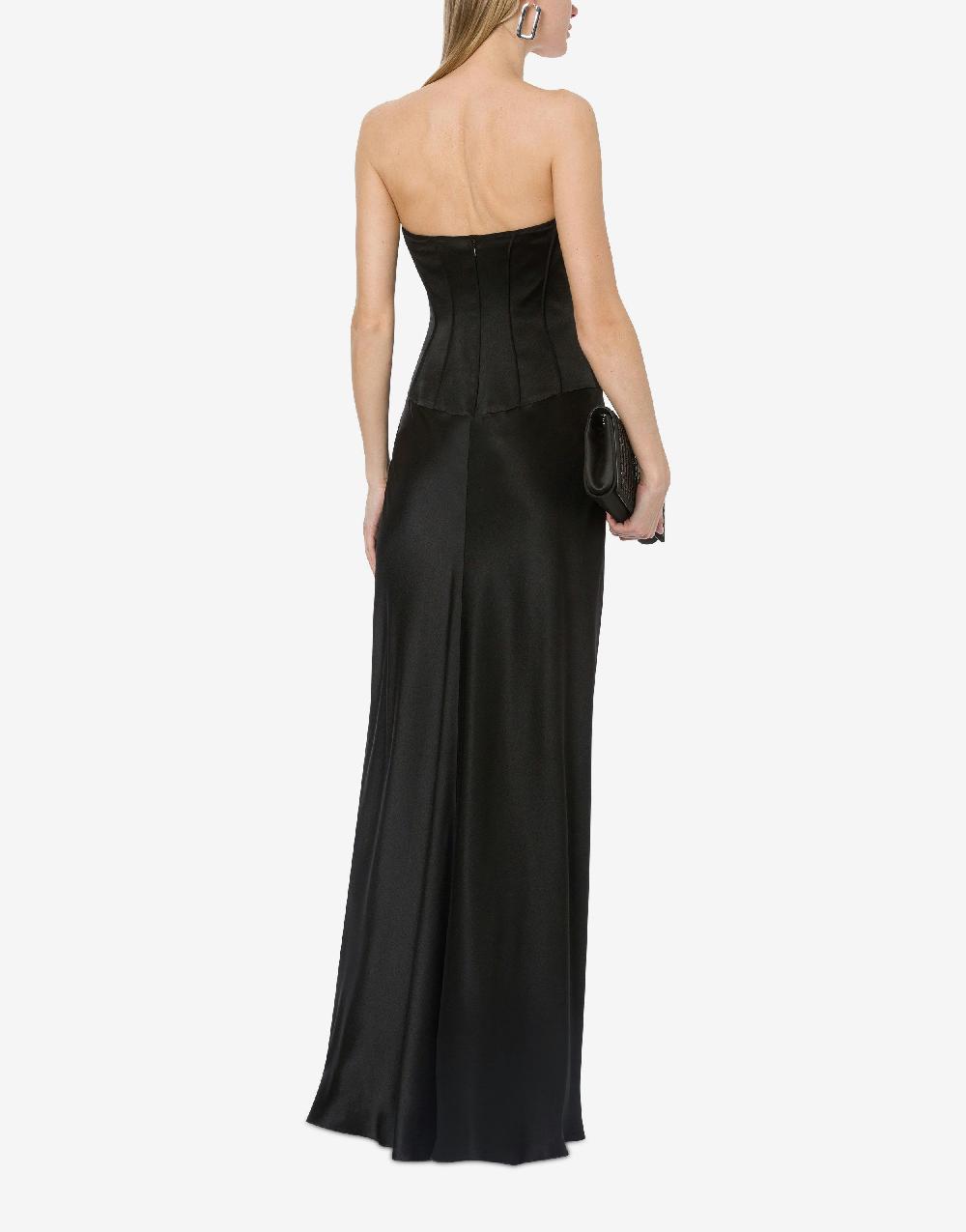 Alberta Ferretti Abito Lungo Bustier In Raso