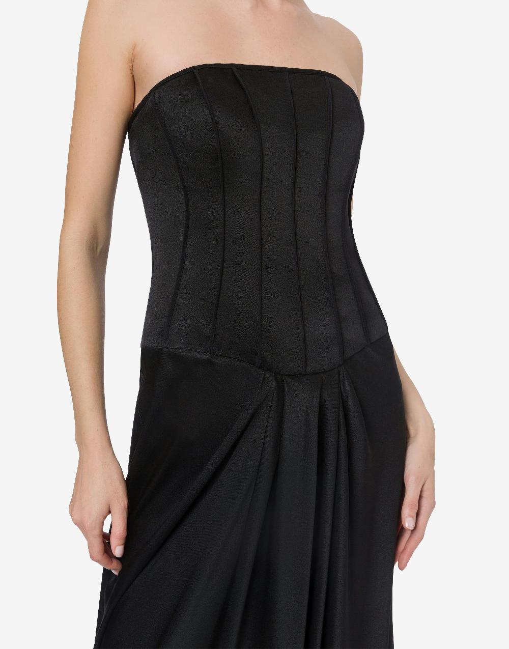 Alberta Ferretti Abito Lungo Bustier In Raso