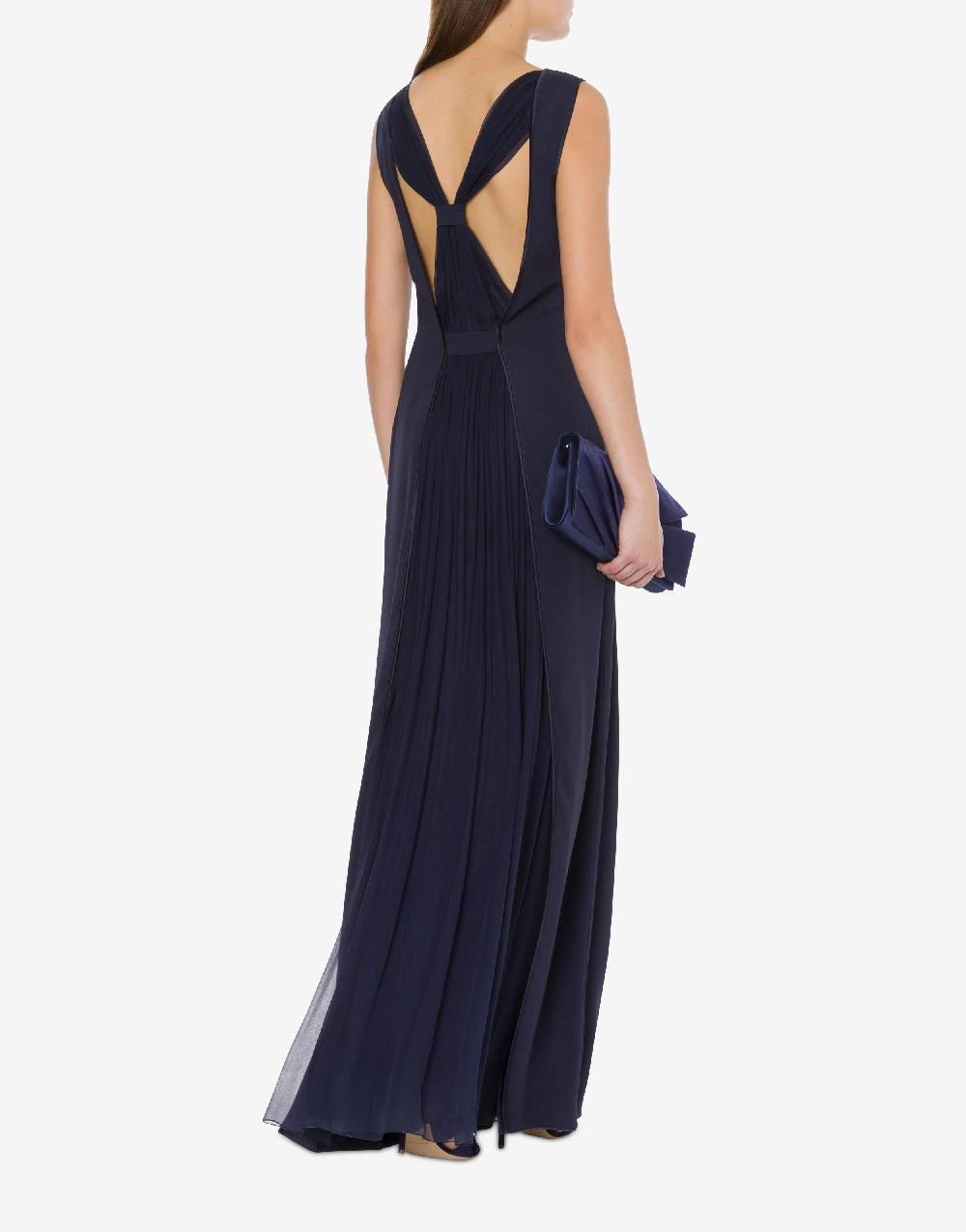 Alberta Ferretti Abito Lungo In Enver Satin