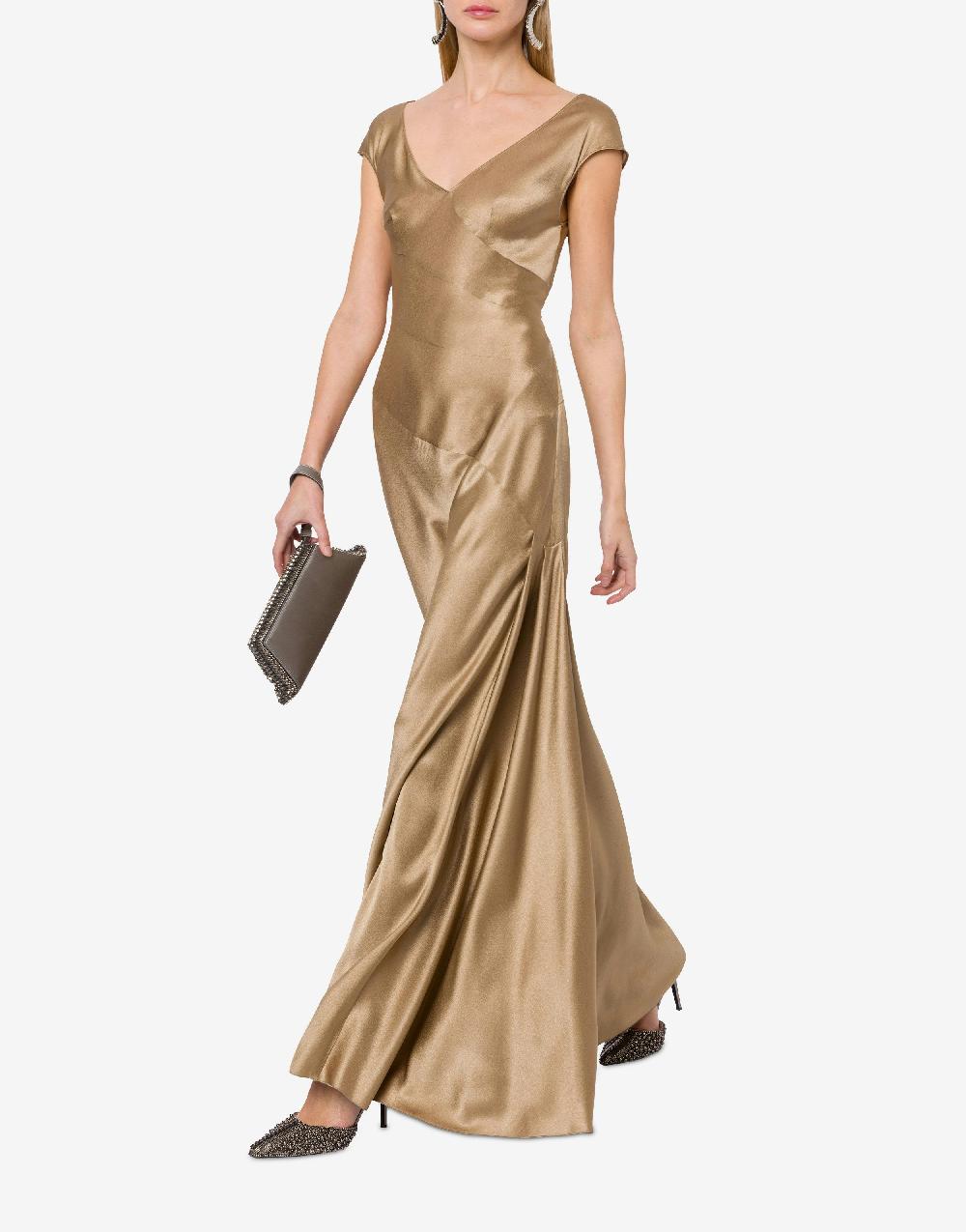 Alberta Ferretti Abito Lungo In Raso