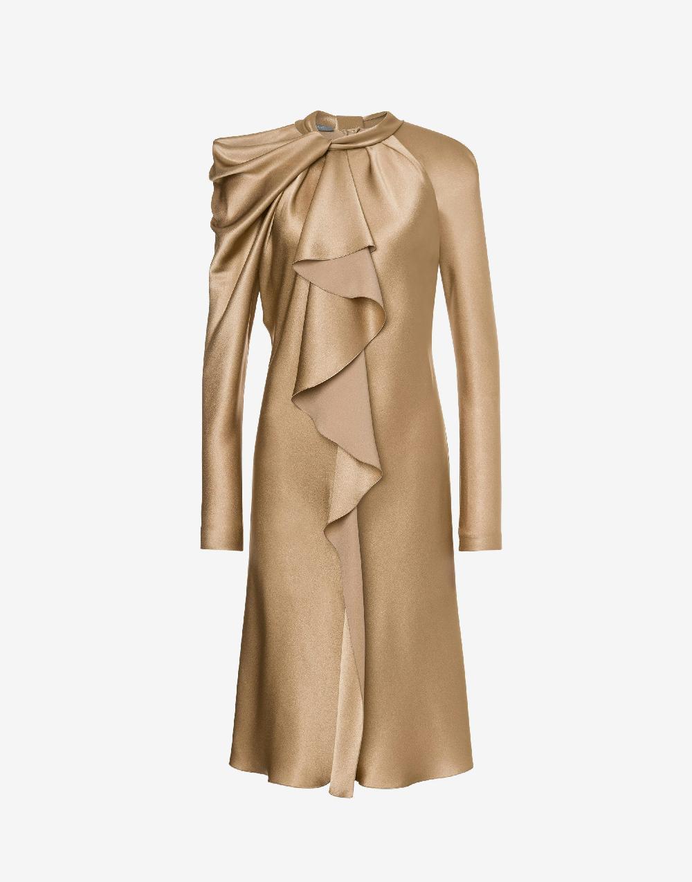 Alberta Ferretti Abito midi in raso con ruche