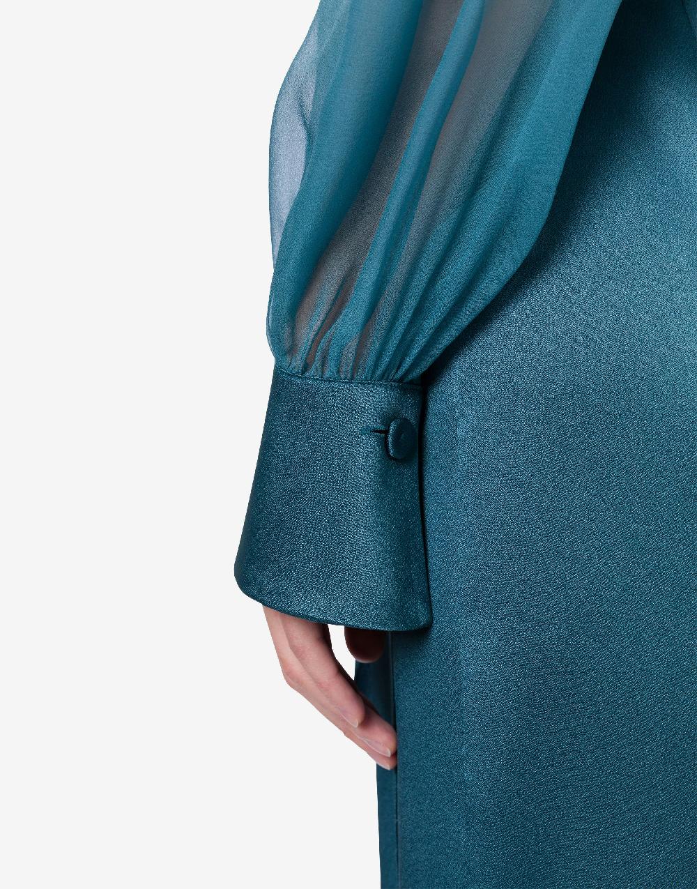 Alberta Ferretti Abito Midi In Raso E Chiffon