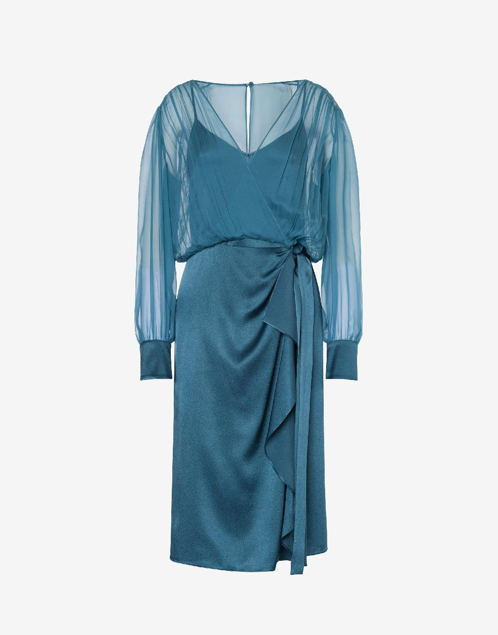 Alberta Ferretti Abito midi in raso e chiffon