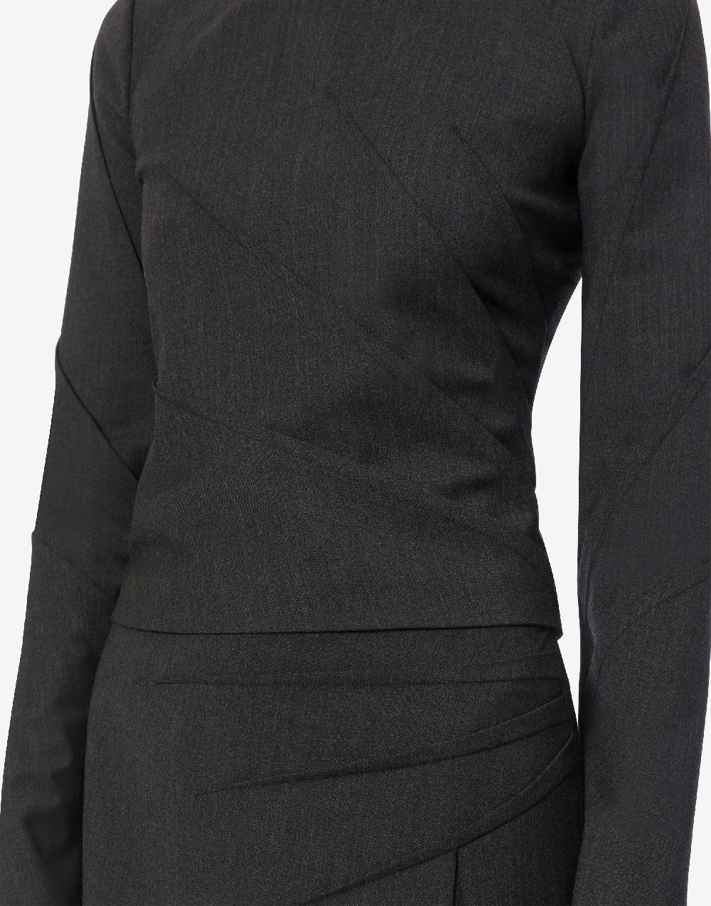 Alberta Ferretti Blusa In Twill Di Lana Stretch