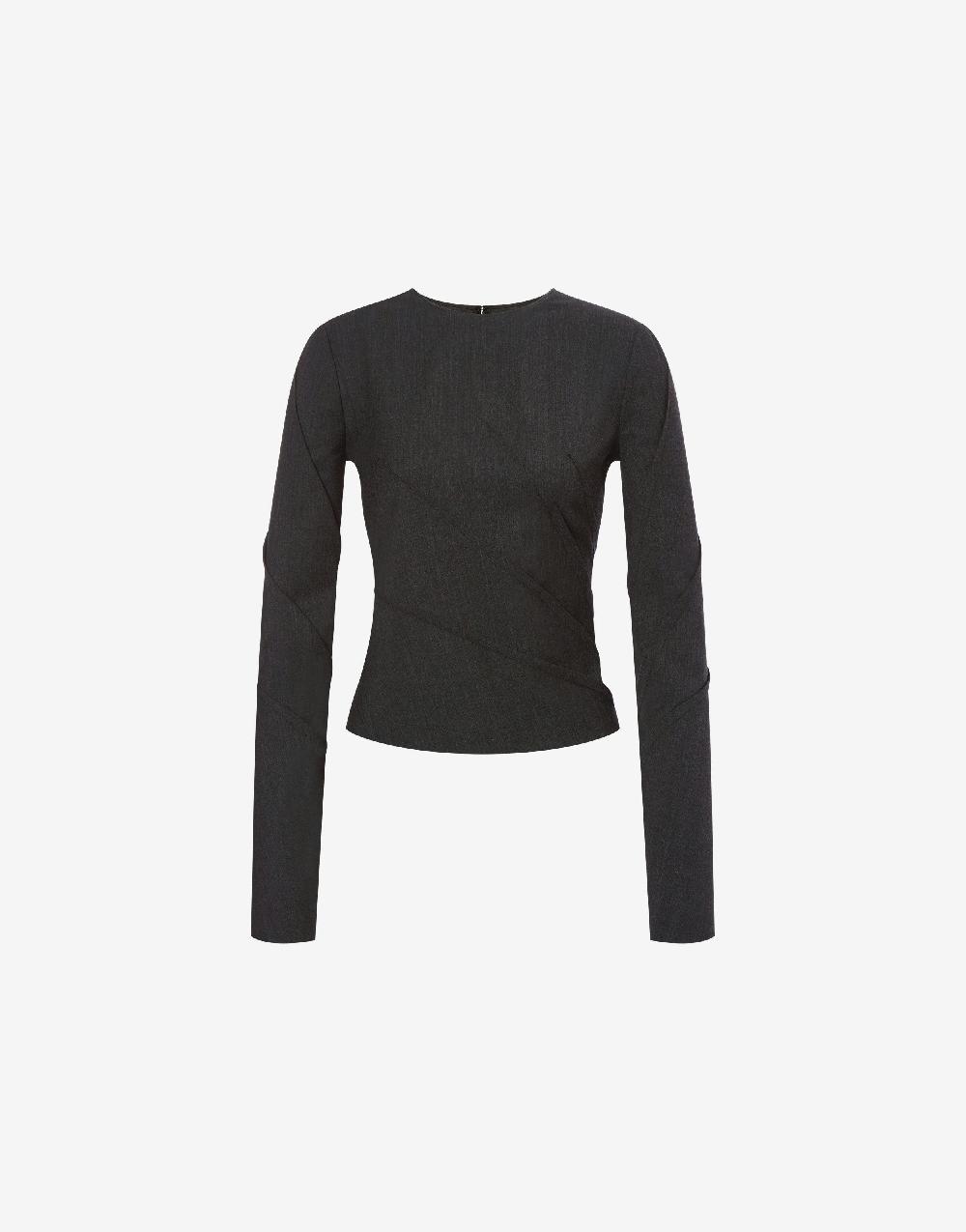 Alberta Ferretti Blusa in twill di lana stretch
