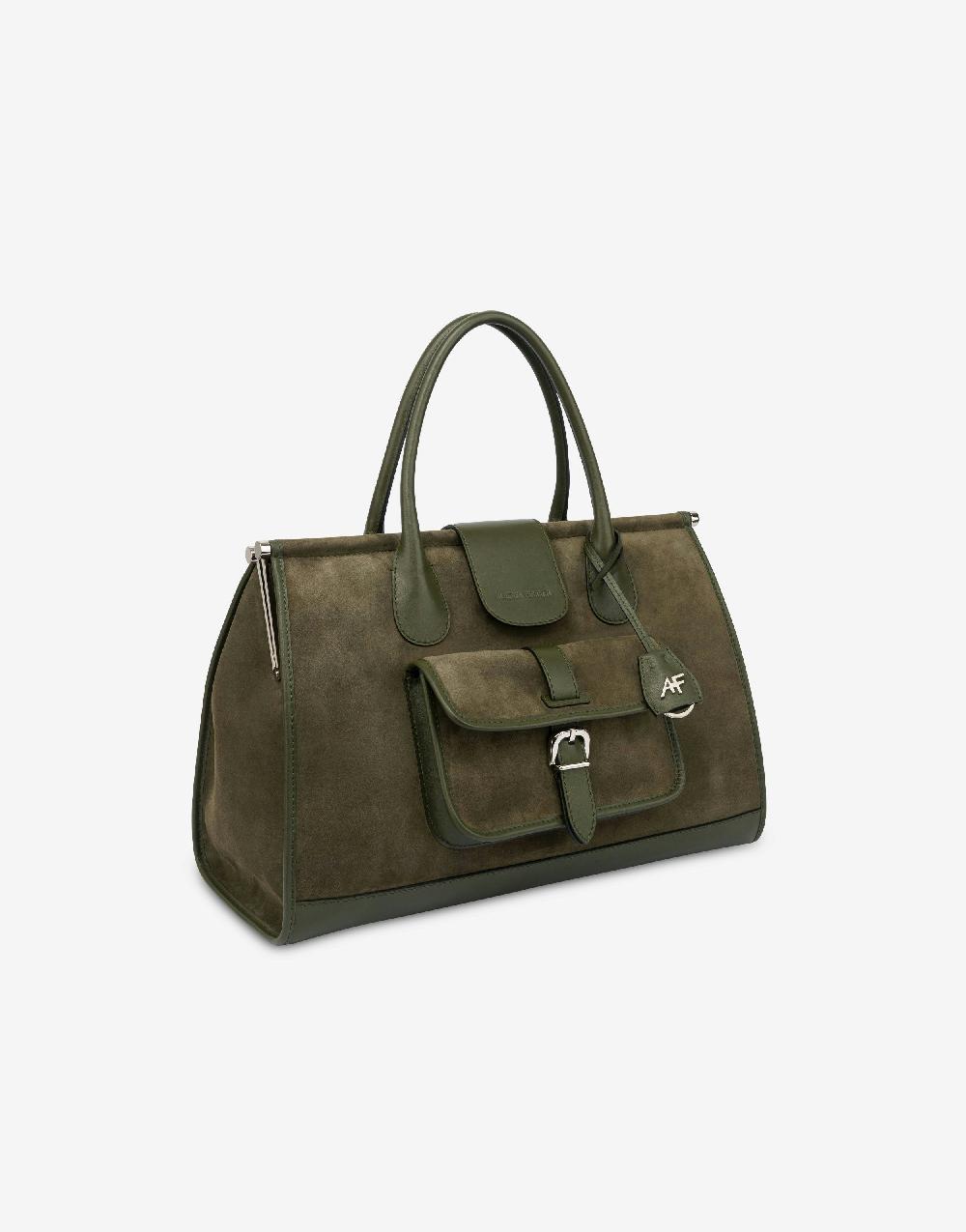 Alberta Ferretti Borsa Doppio Manico In Camoscio