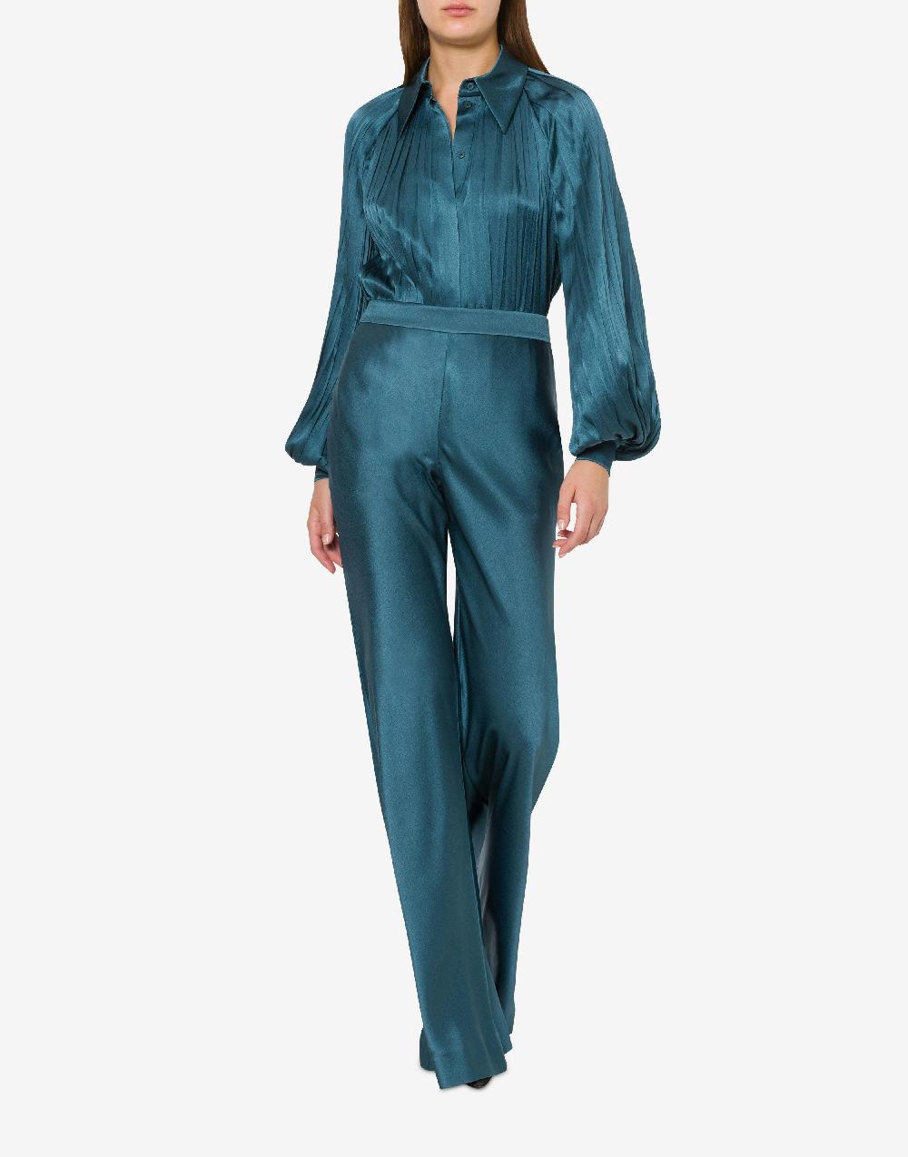 Alberta Ferretti Camicia In Raso Plissé