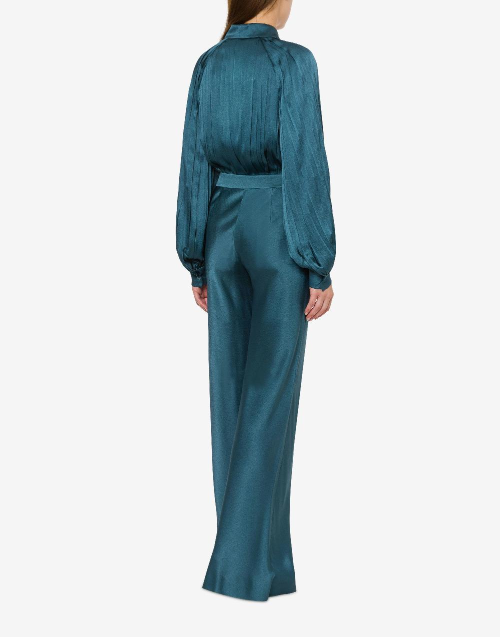 Alberta Ferretti Camicia In Raso Plissé