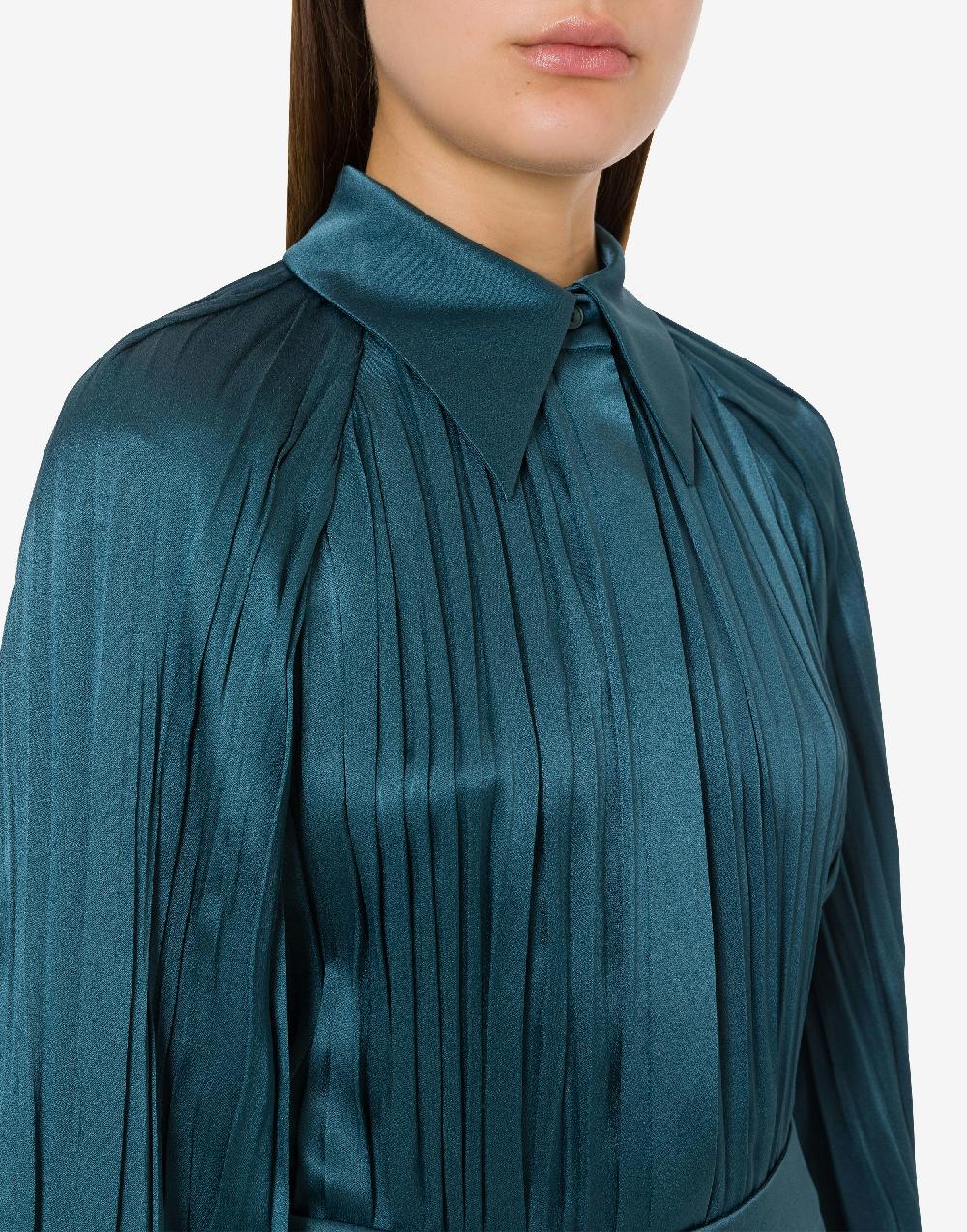 Alberta Ferretti Camicia In Raso Plissé