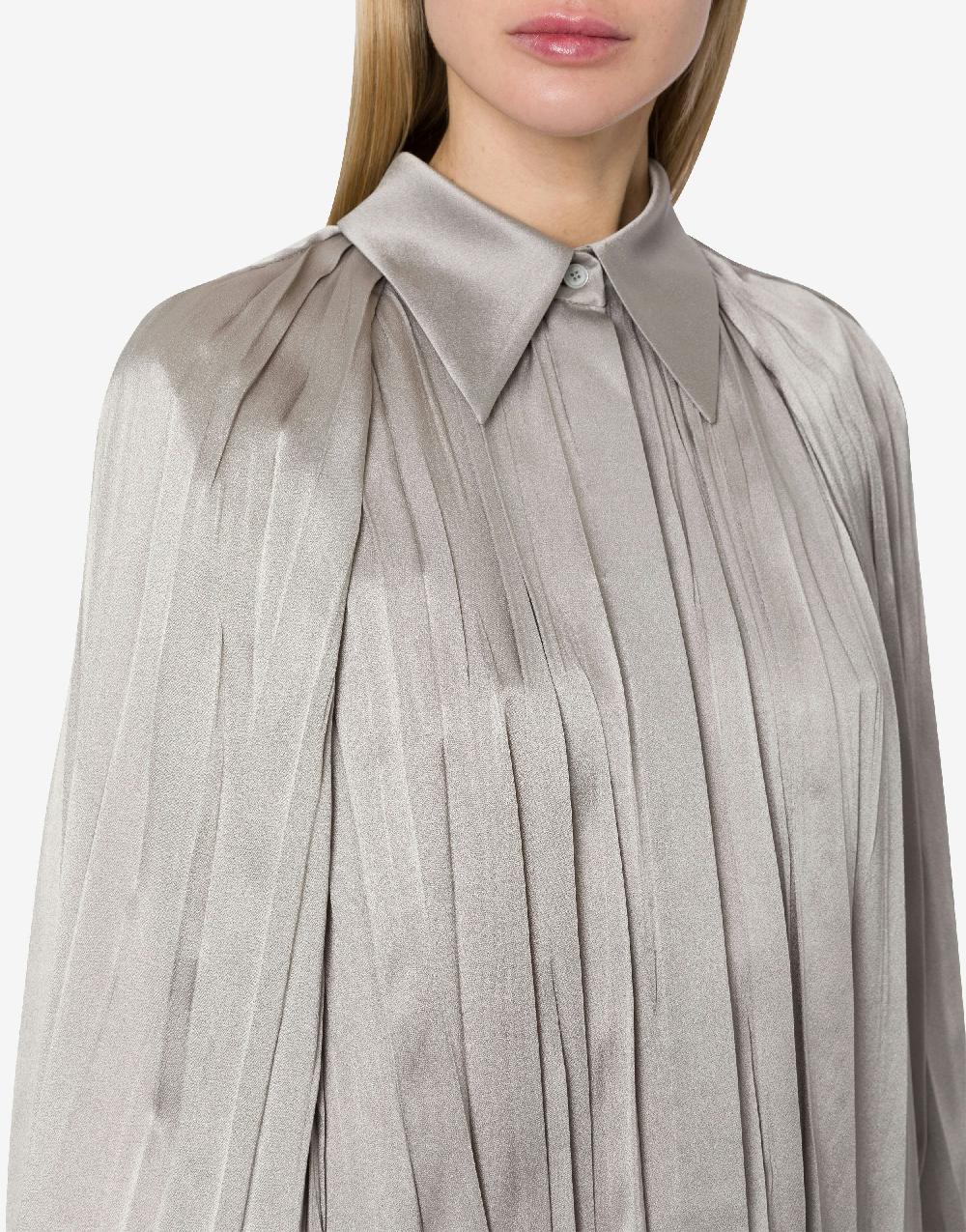 Alberta Ferretti Camicia In Raso Plissé