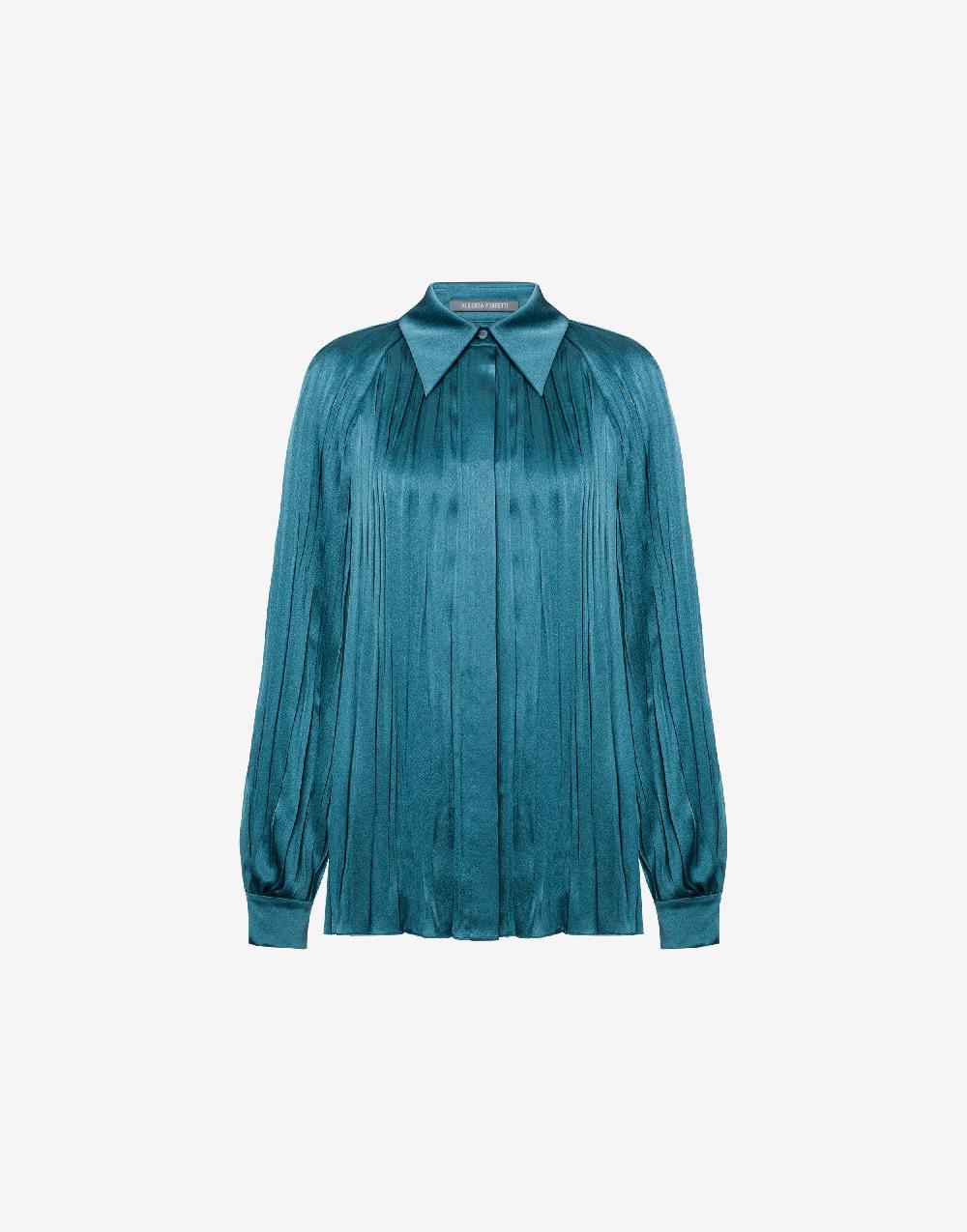 Alberta Ferretti Camicia in raso plissé