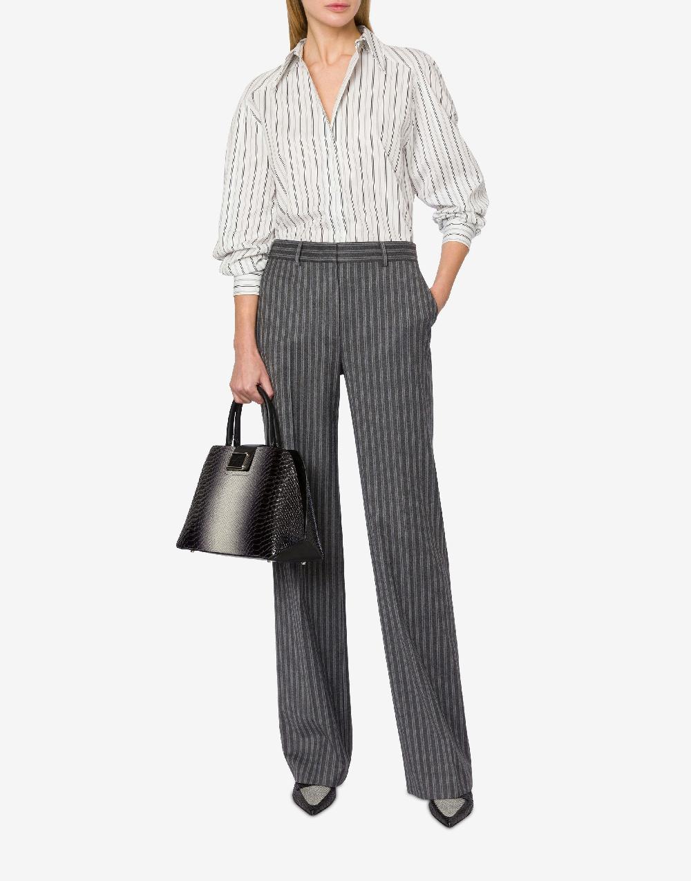 Alberta Ferretti Camicia Oversize In Drill Rigato