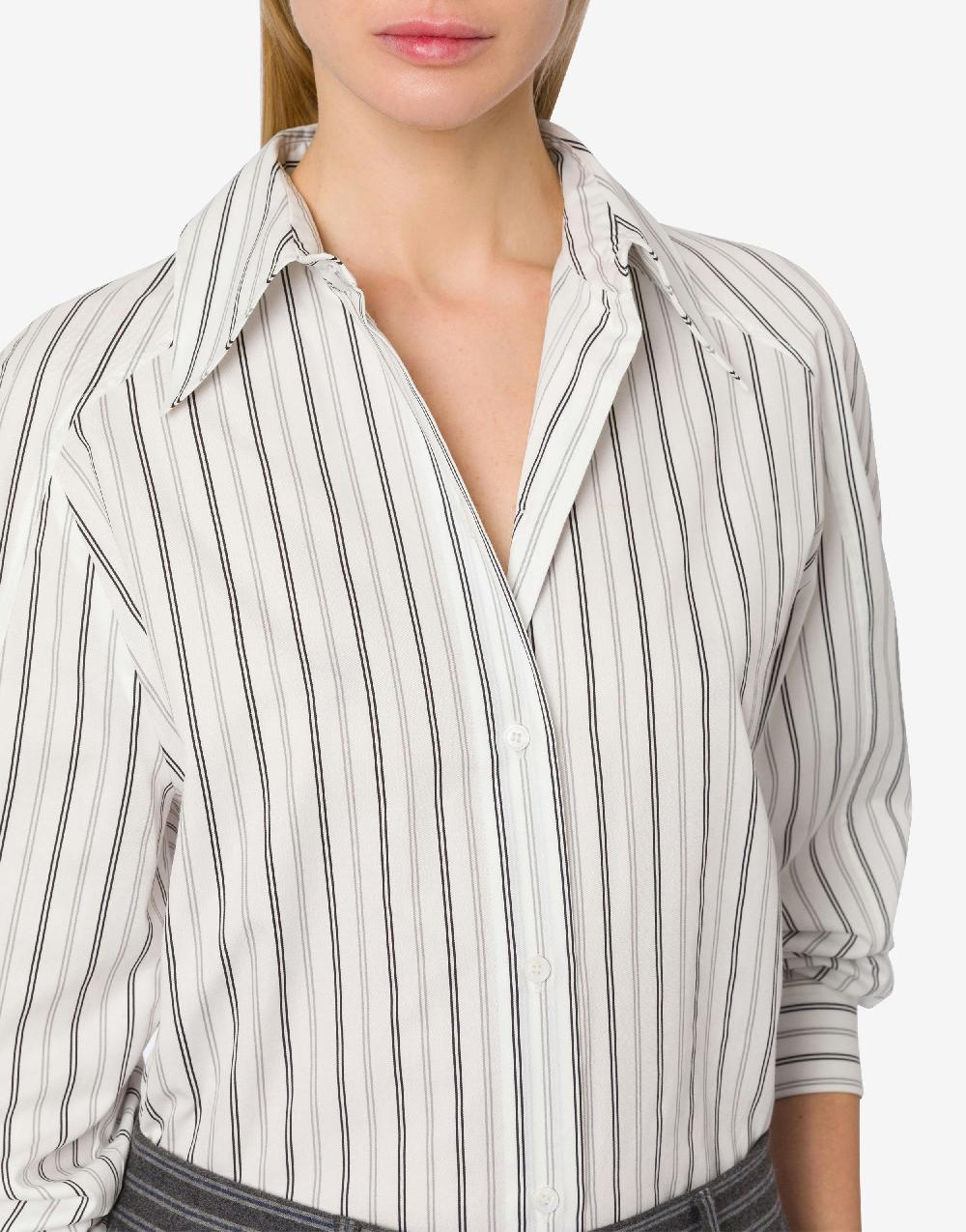 Alberta Ferretti Camicia Oversize In Drill Rigato