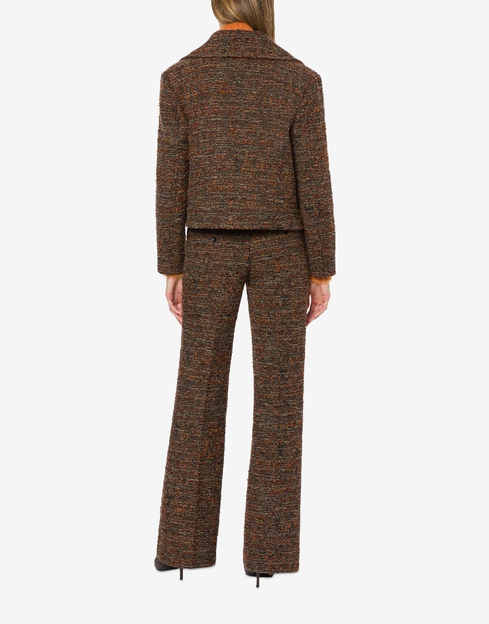 Alberta Ferretti Cappotto Corto In Tweed Bottonato