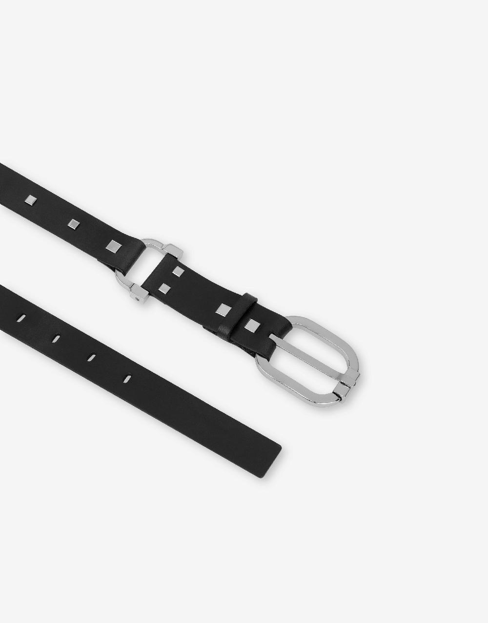 Alberta Ferretti Cintura In Cuoio Con Borchie