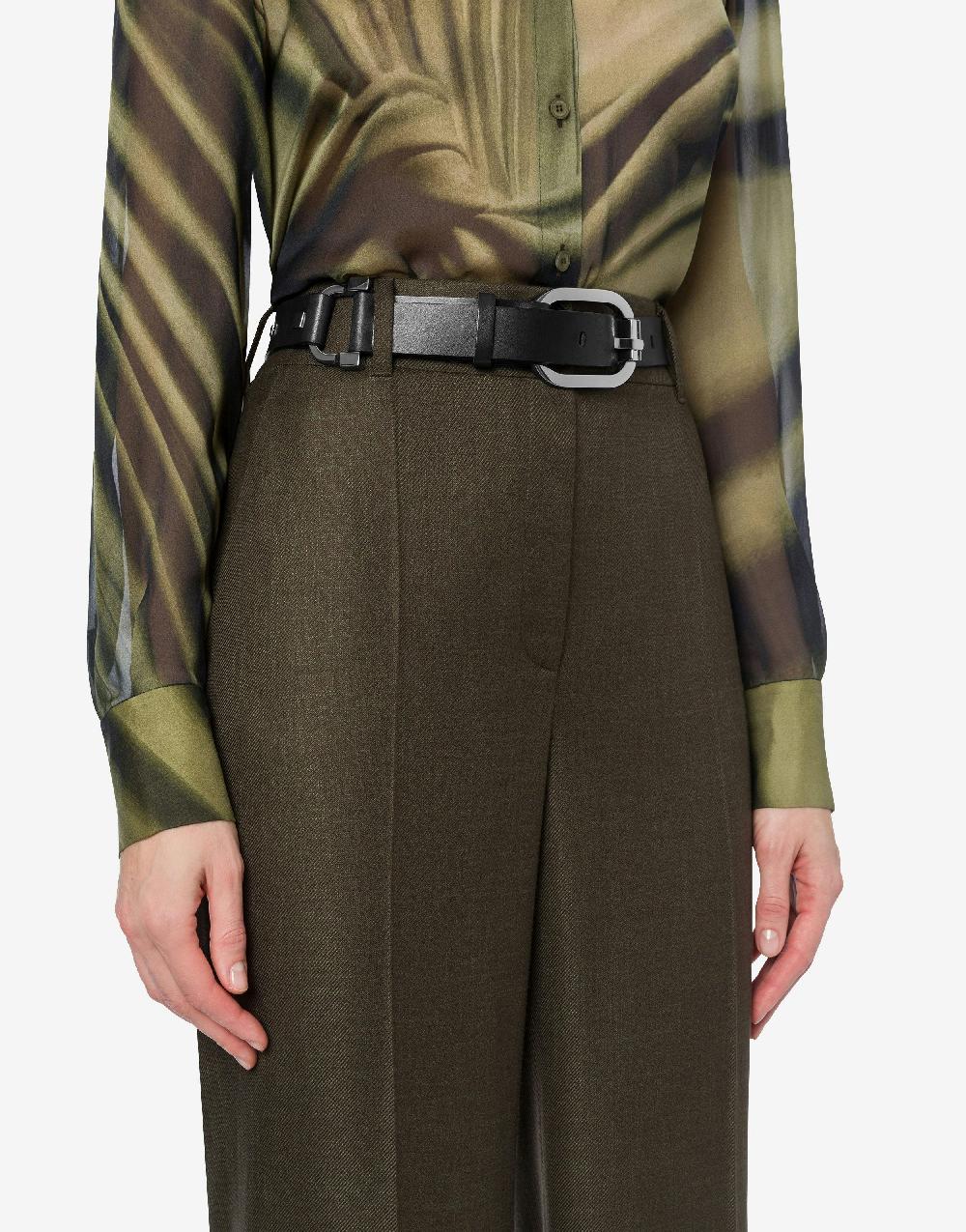 Alberta Ferretti Cintura In Cuoio Con Borchie