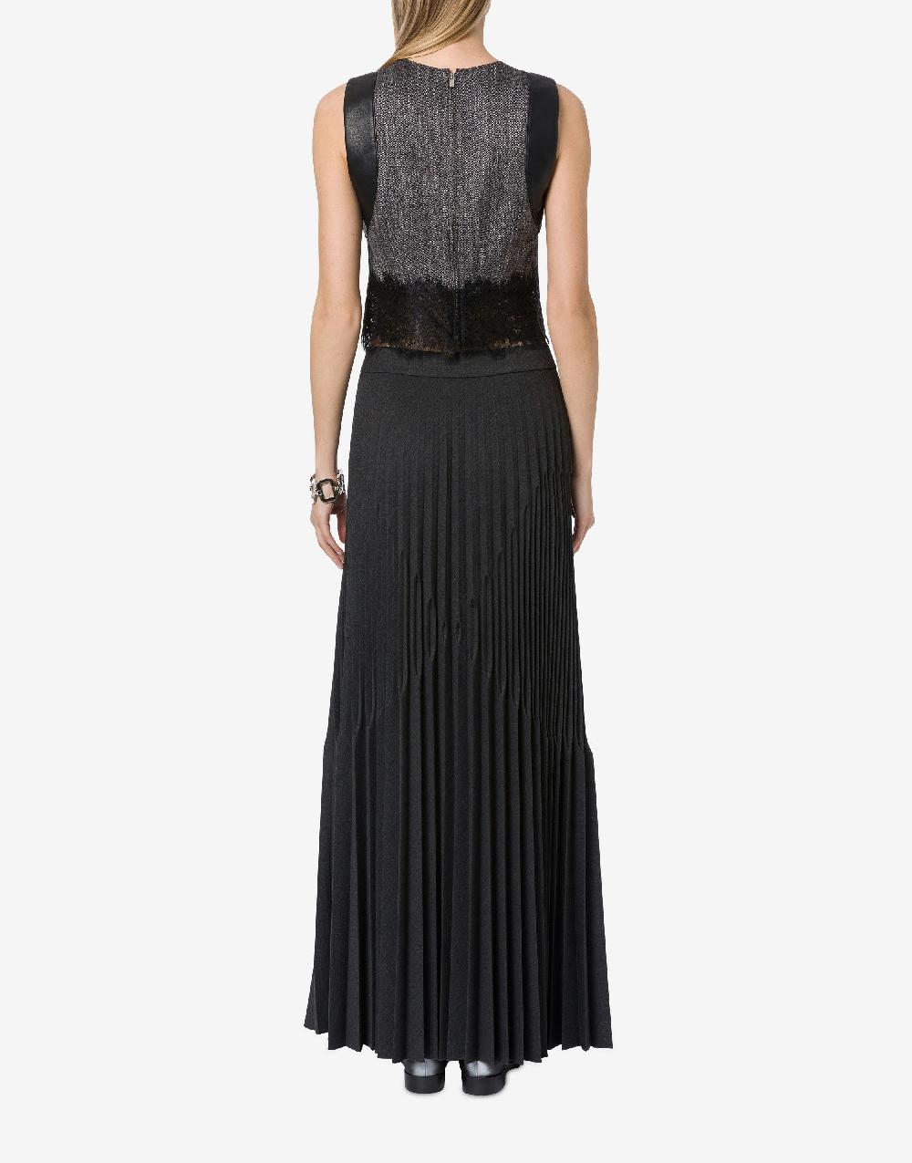 Alberta Ferretti Crop Top In Chevron Con Pizzo